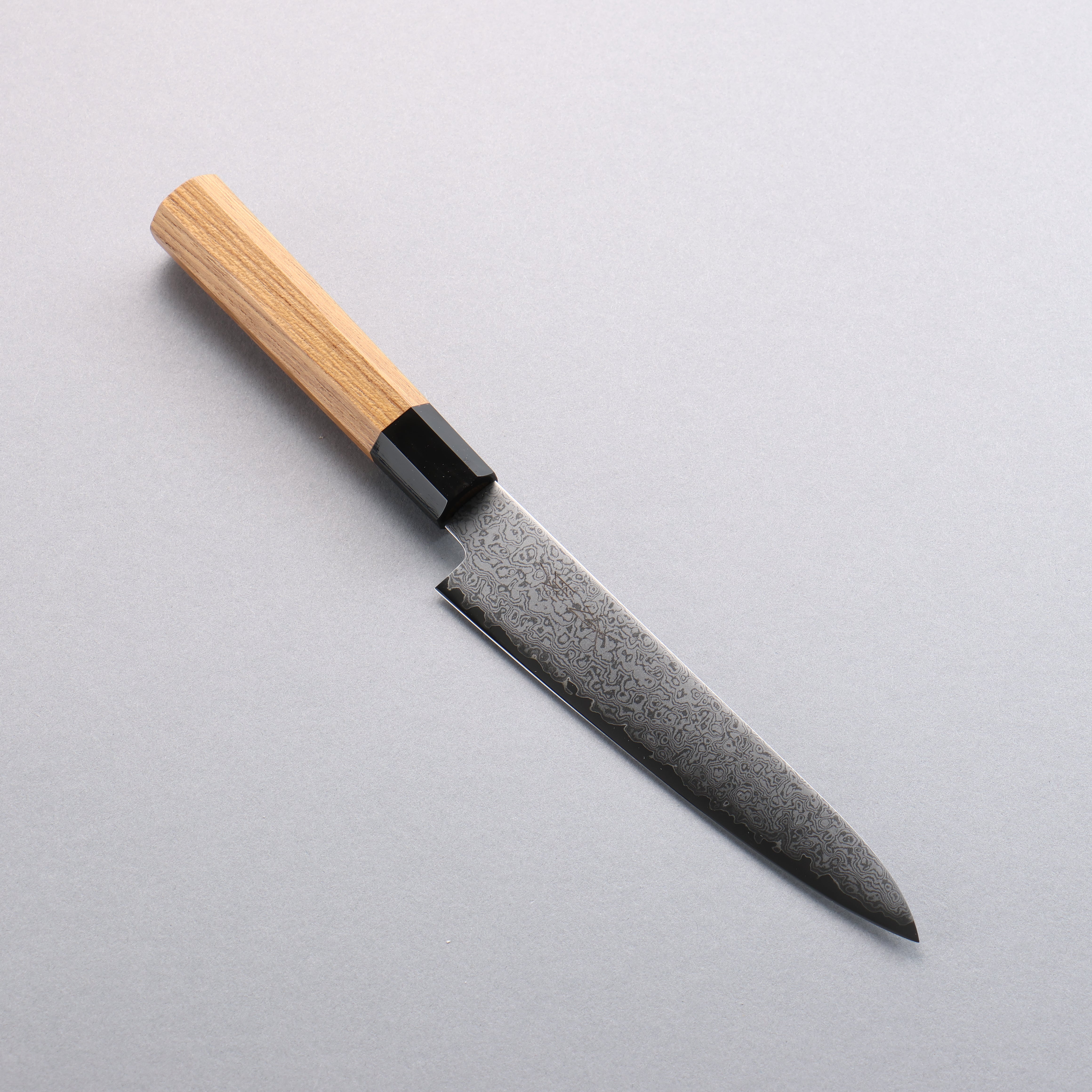 Seisuke VG10 Damascus Petty-Utility 150mm Teak (ferrule: Black Water Buffalo Horn) Handle - Japanny - Best Japanese Knife