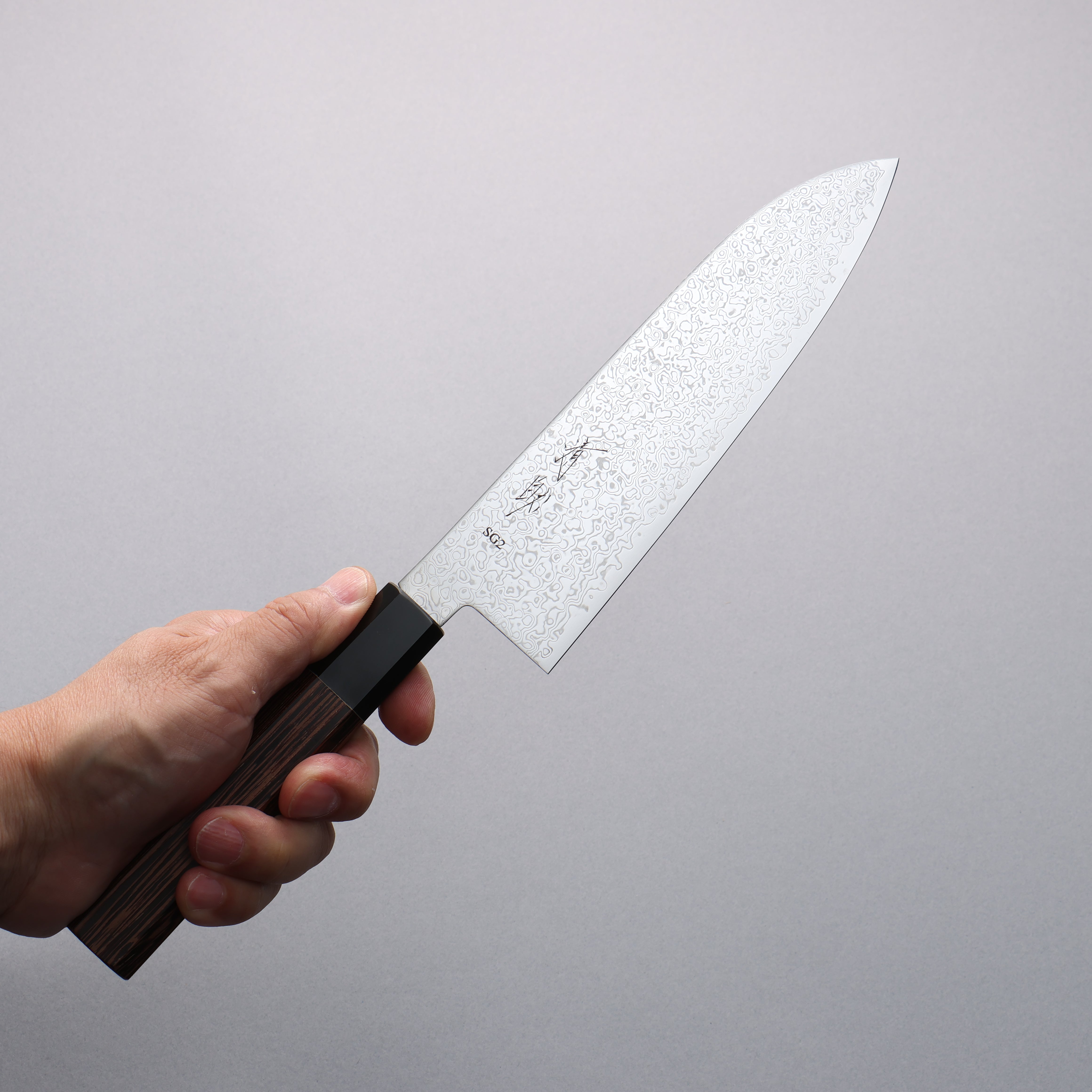 Seisuke SG2 Damascus Migaki Finished Santoku 180mm Wenge Handle - Japanny - Best Japanese Knife