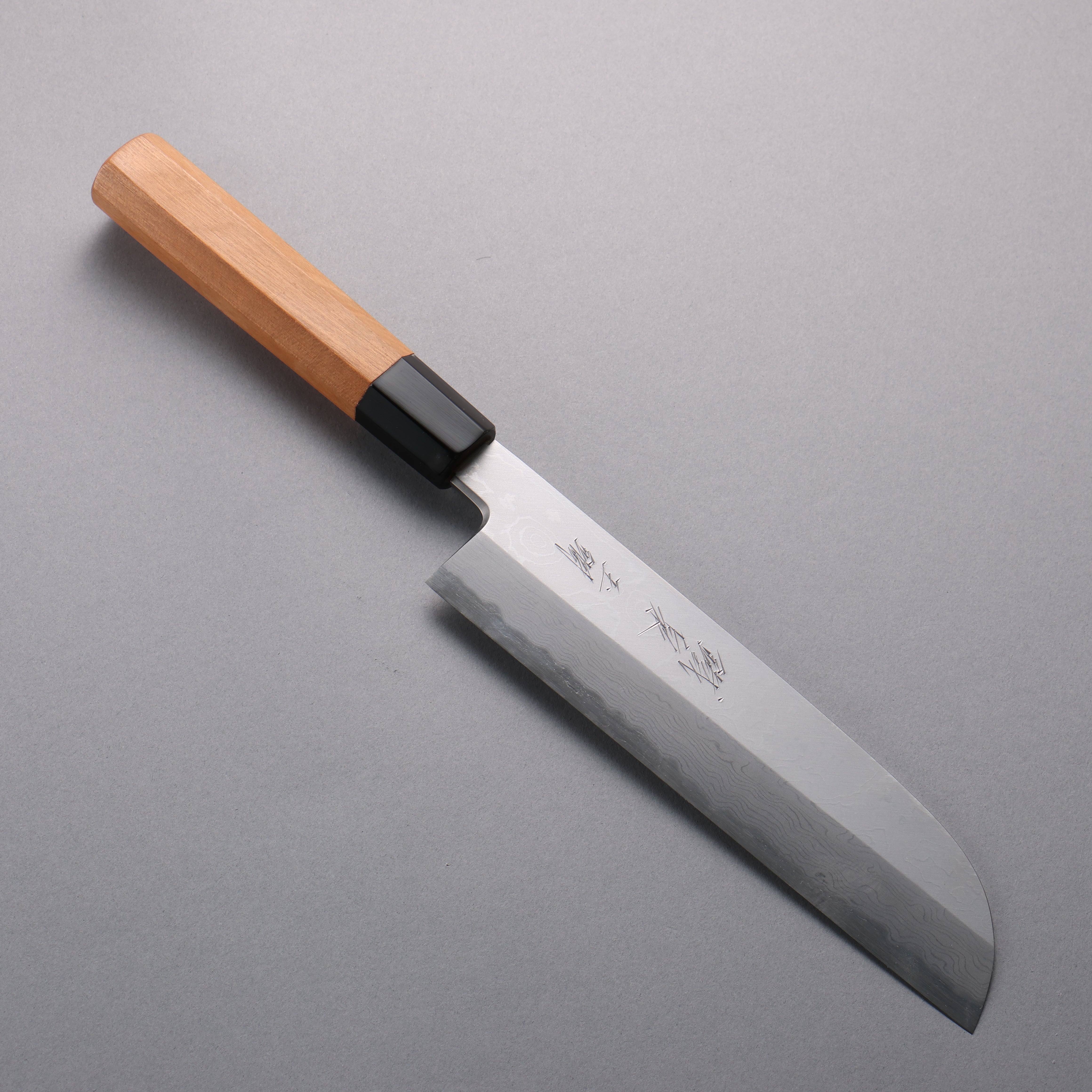 Tessen by Tanaka Tamahagane Damascus Kamagata Usuba 210mm Wild Cherry Handle - Japanny - Best Japanese Knife