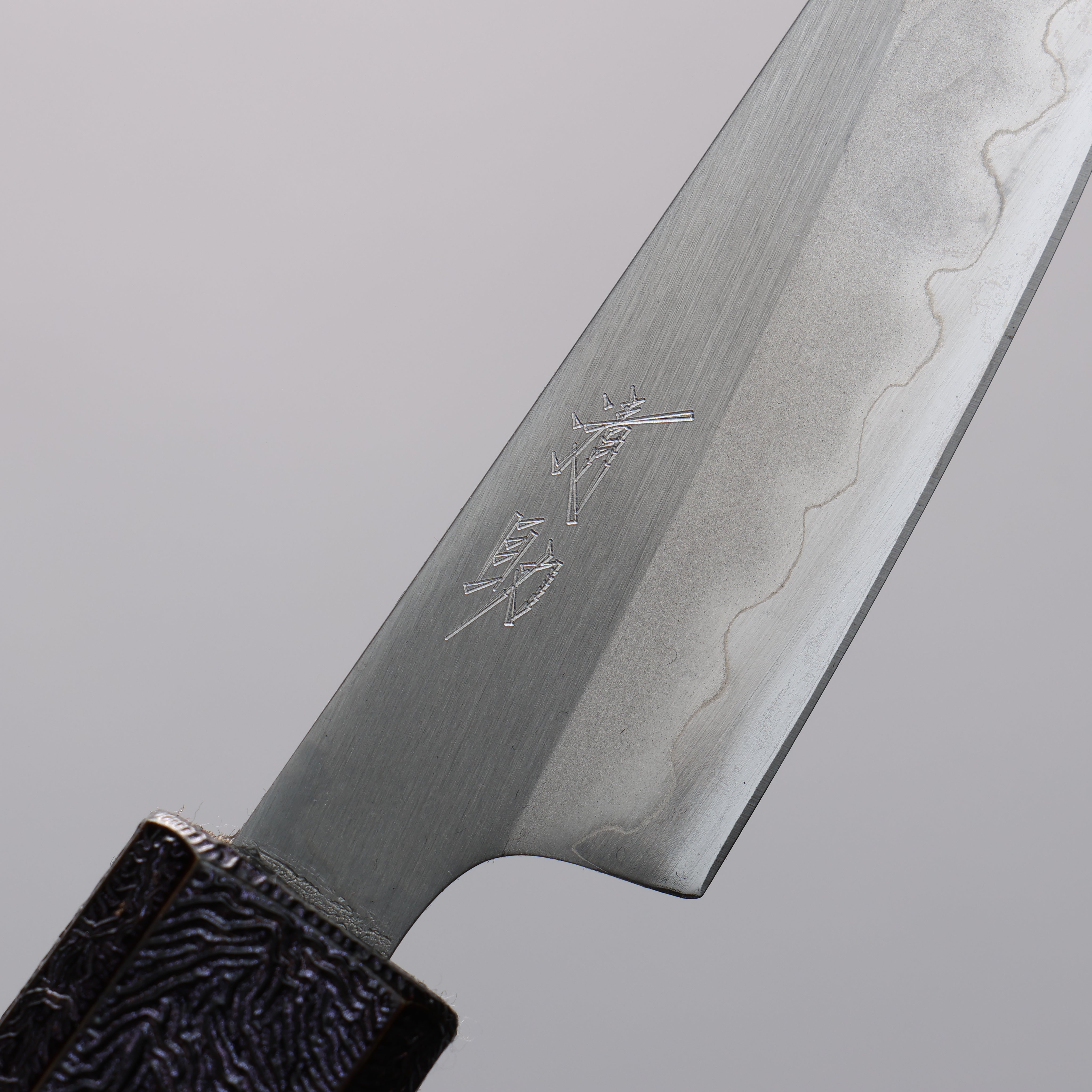 Seisuke White Steel No.1 Migaki Polish Finish Paring 80mm Oak with Purple Lacquer Handle - Japanny - Best Japanese Knife