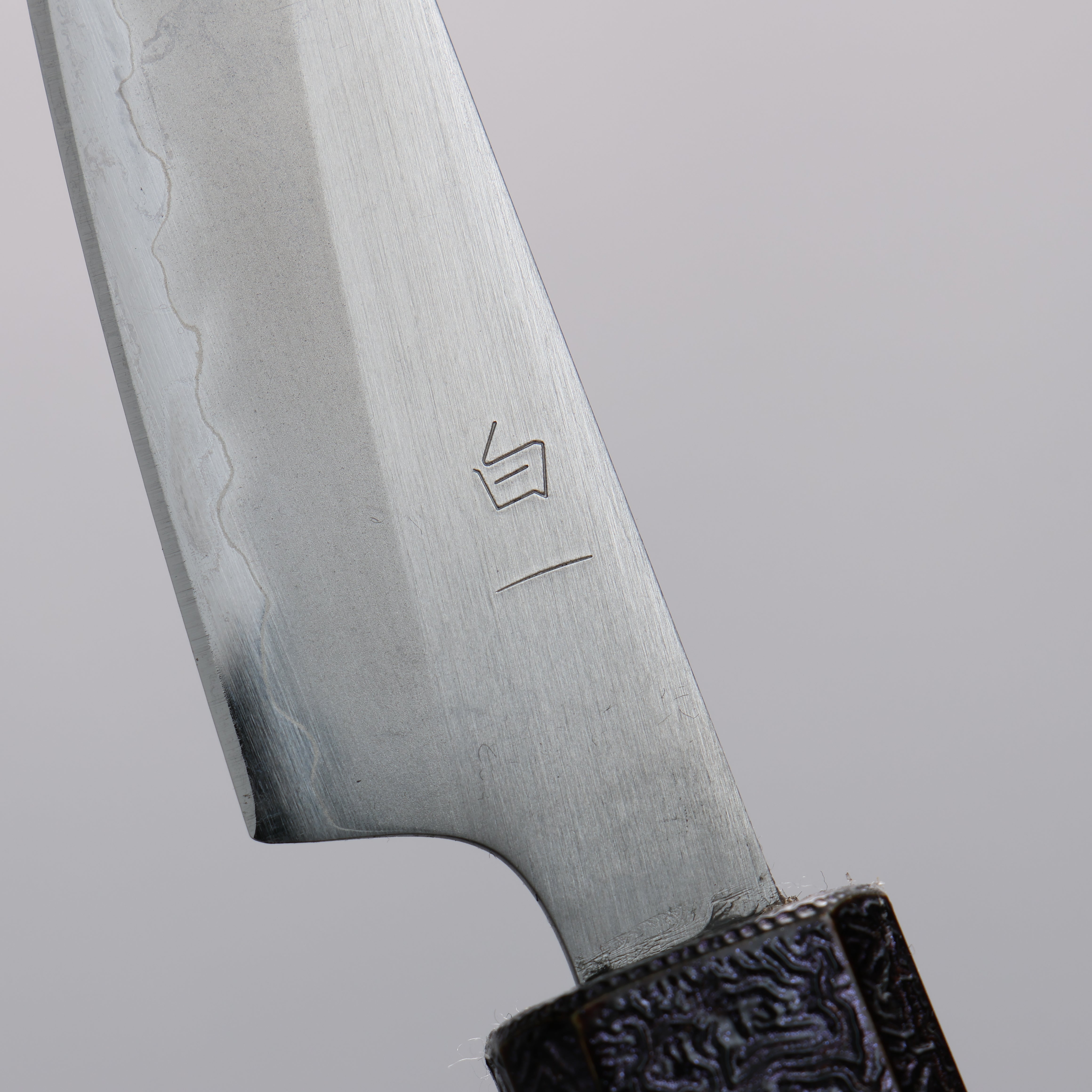 Seisuke White Steel No.1 Migaki Polish Finish Paring 80mm Oak with Purple Lacquer Handle - Japanny - Best Japanese Knife