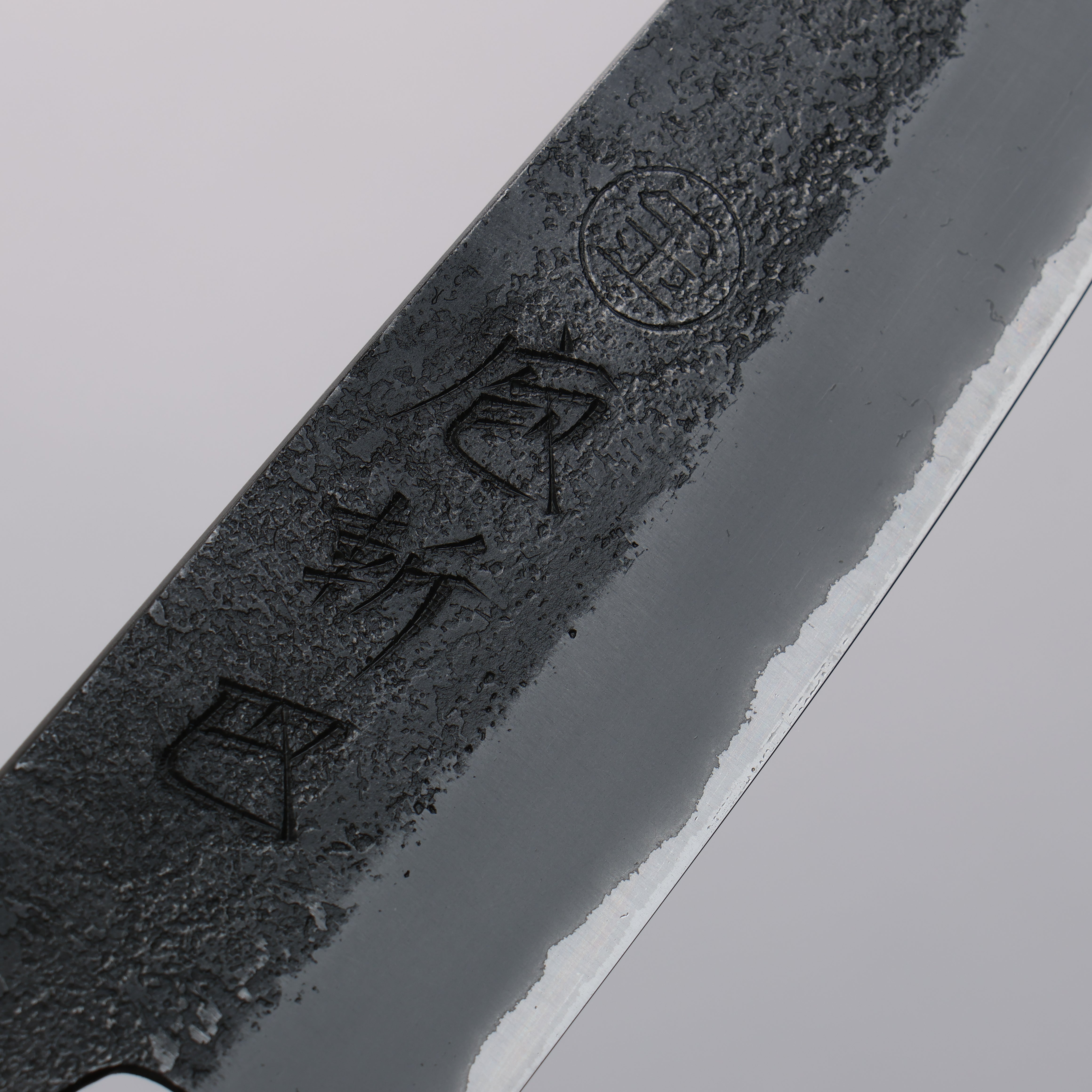 Hozantomoe White Steel No.2 Black Finished Petty-Utility 135mm Olive Tree and Black Resin Handle - Japanny - Best Japanese Knife