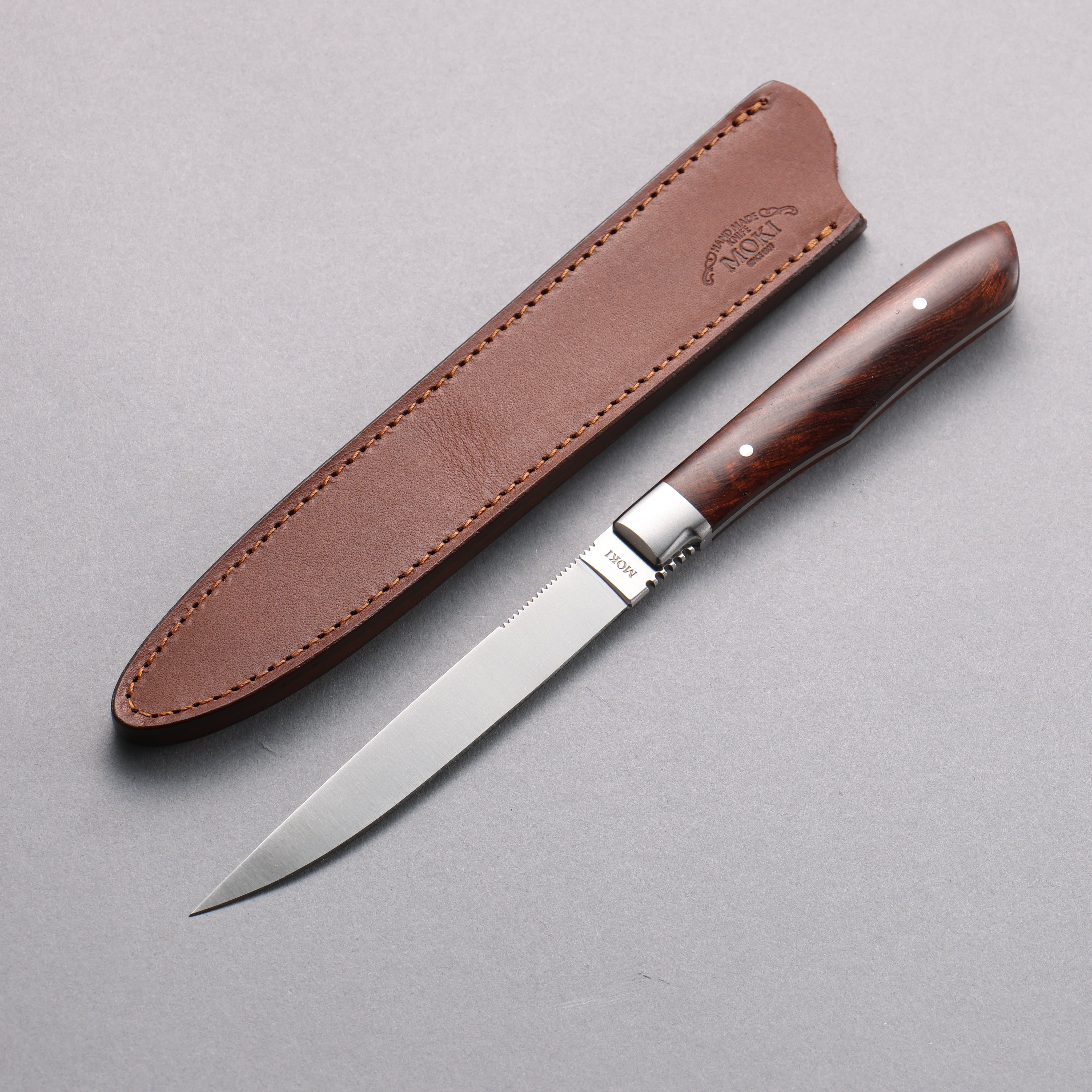 Moki Knife AUS8 Steak 75mm Ironwood Handle with Sheath - Japanny - Best Japanese Knife