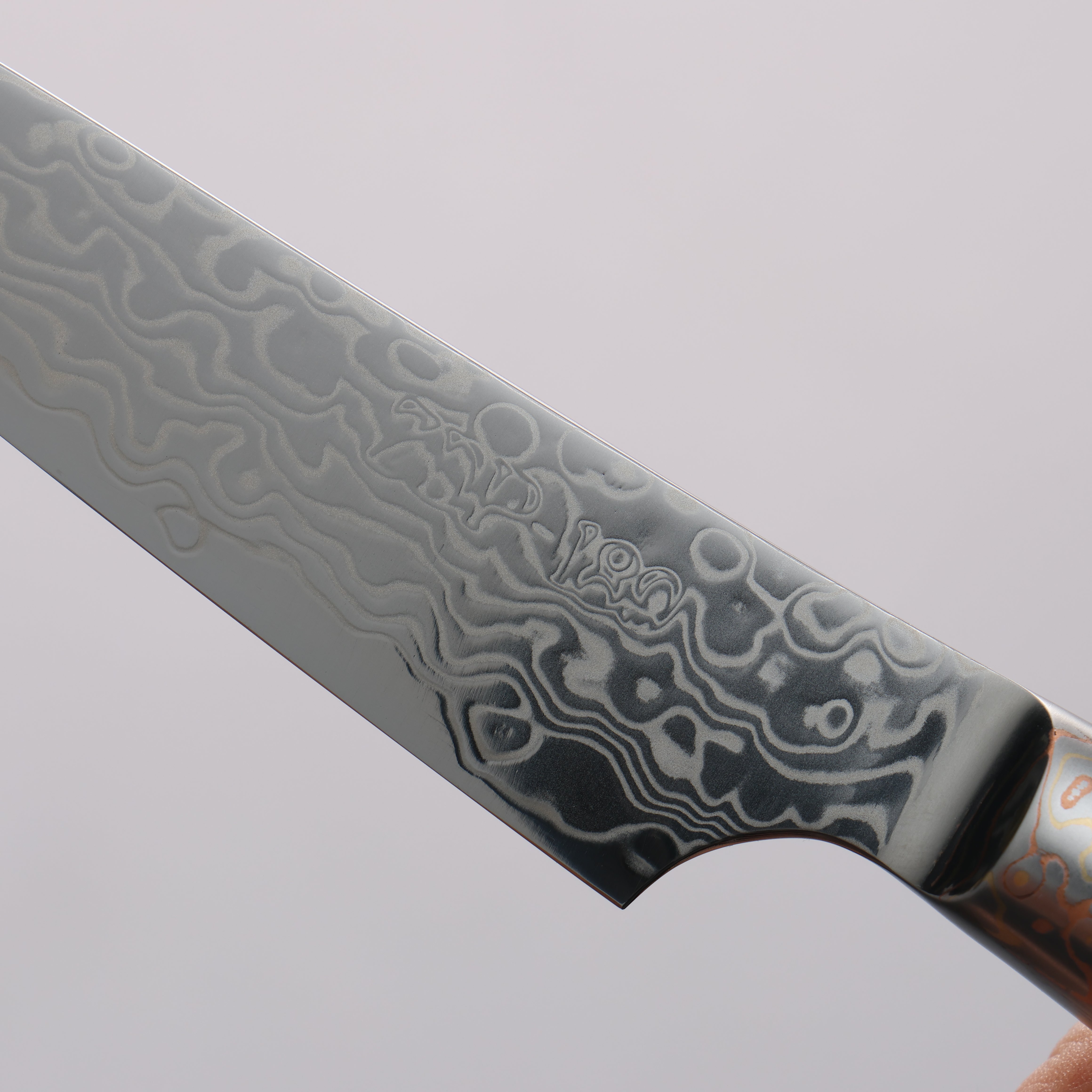 Kajin ZDP189 Damascus Migaki Finished Petty-Utility 95mm Complite with Chinese Quince Burl Inlay Handle - Japanny - Best Japanese Knife