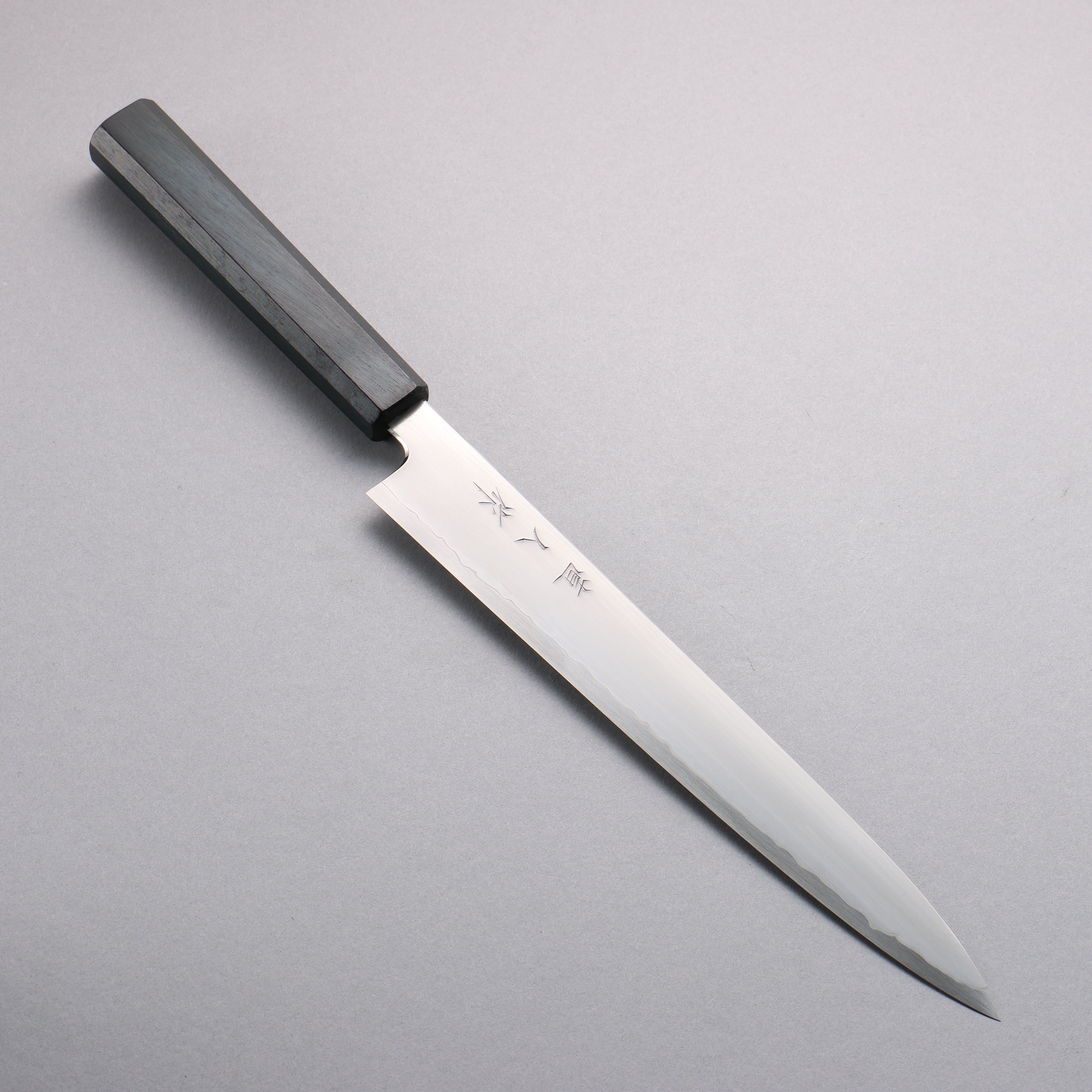 Naohito Myojin SG2 Kasumitogi Sujihiki 240mm Oak (Indigo Dyed) Handle - Japanny - Best Japanese Knife