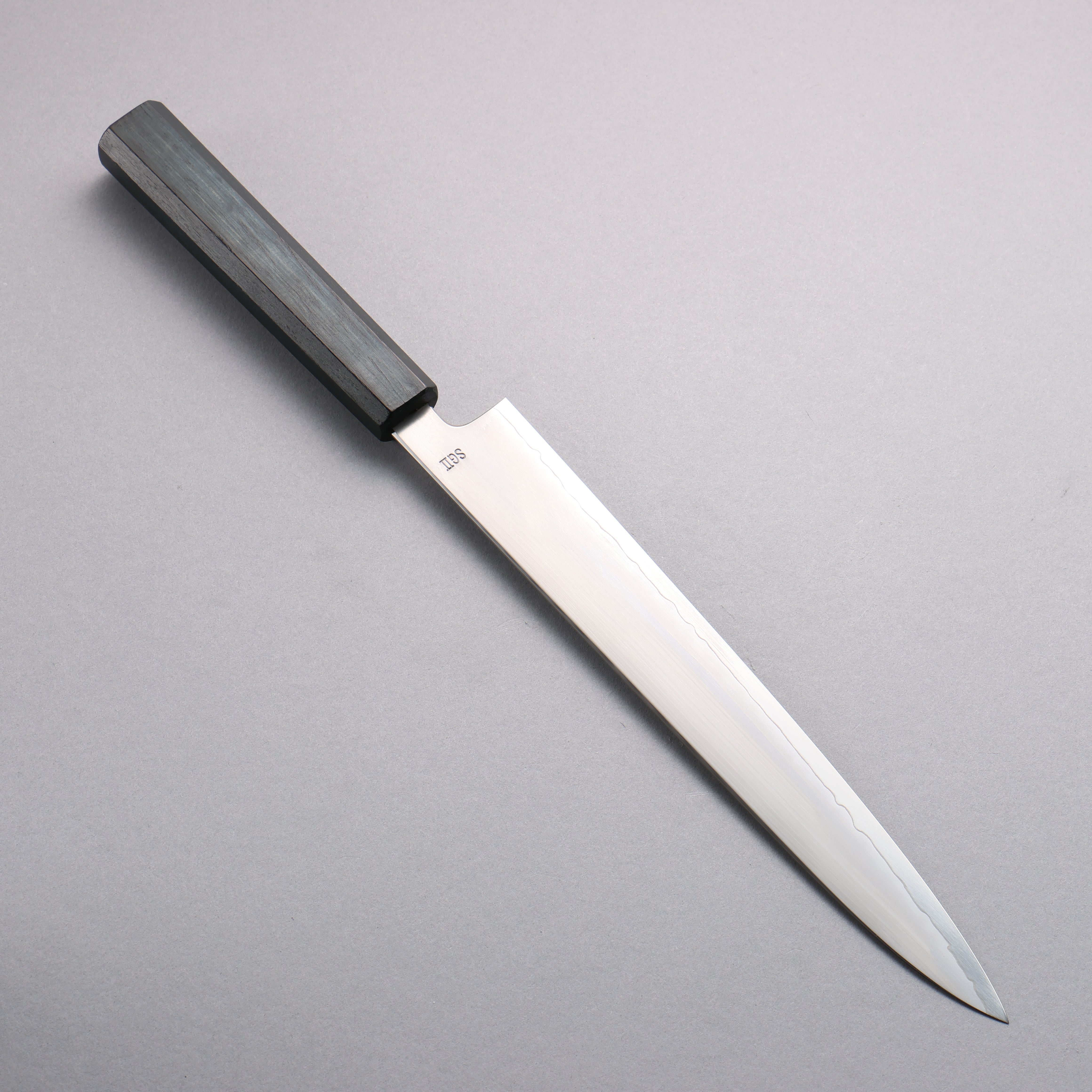 Naohito Myojin SG2 Kasumitogi Sujihiki 240mm Oak (Indigo Dyed) Handle - Japanny - Best Japanese Knife