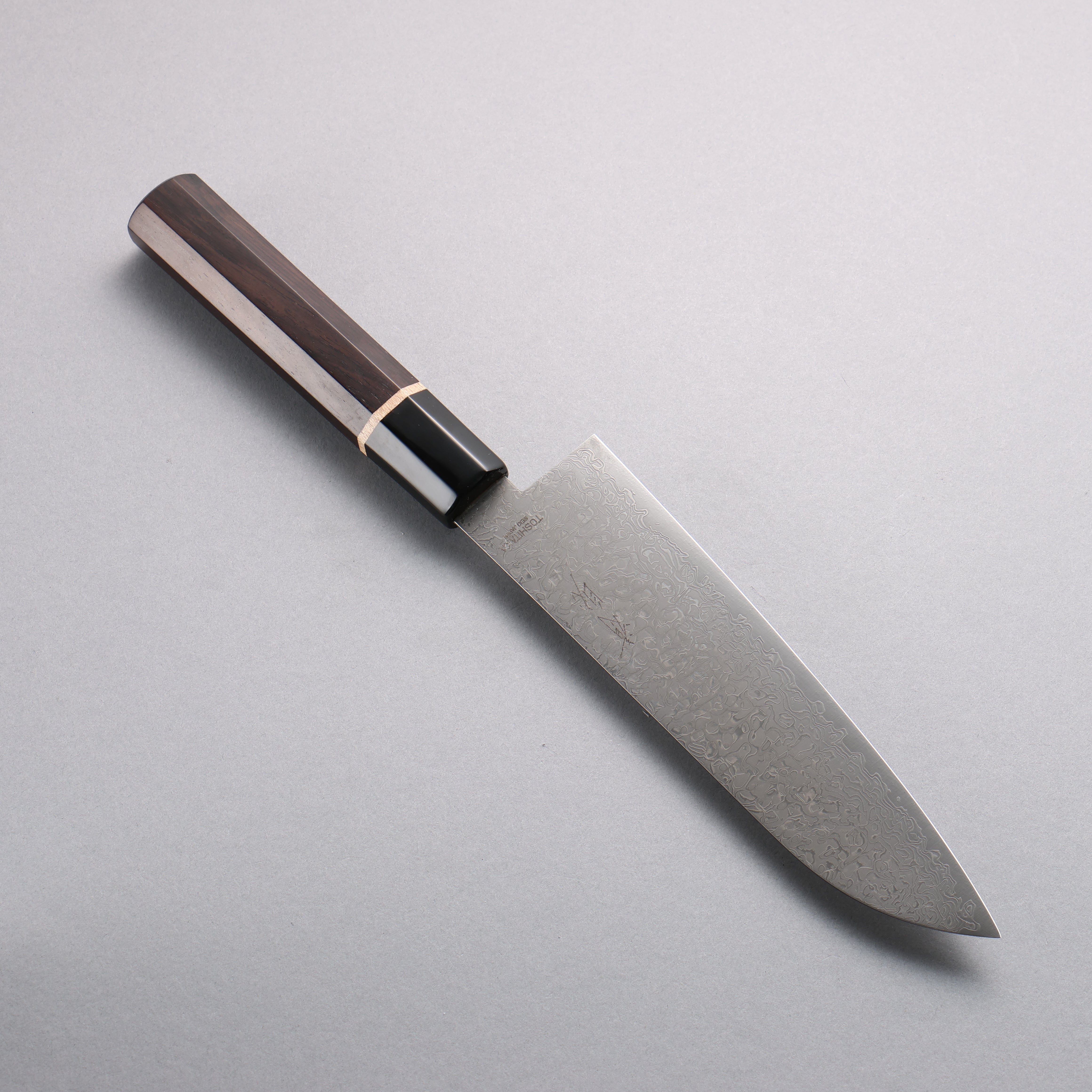 Toshitaka Seisuke VG10 65 Layer Damascus Santoku 180mm Ebony (Maple Ring and Water Buffalo Ferrule) Handle - Japanny - Best Japanese Knife