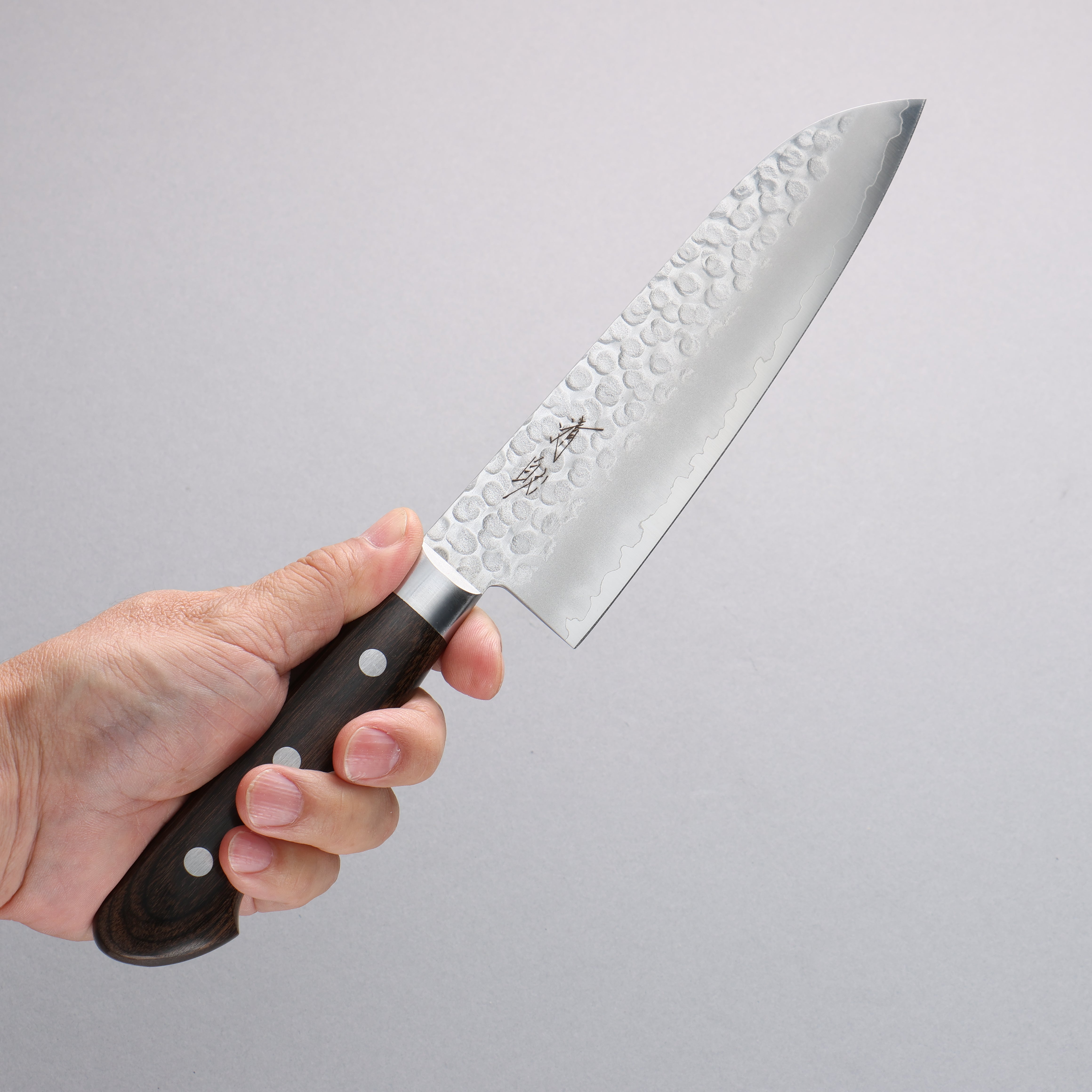 Seisuke VG10 Hammered Santoku 165mm Zebrawood Handle - Japanny - Best Japanese Knife