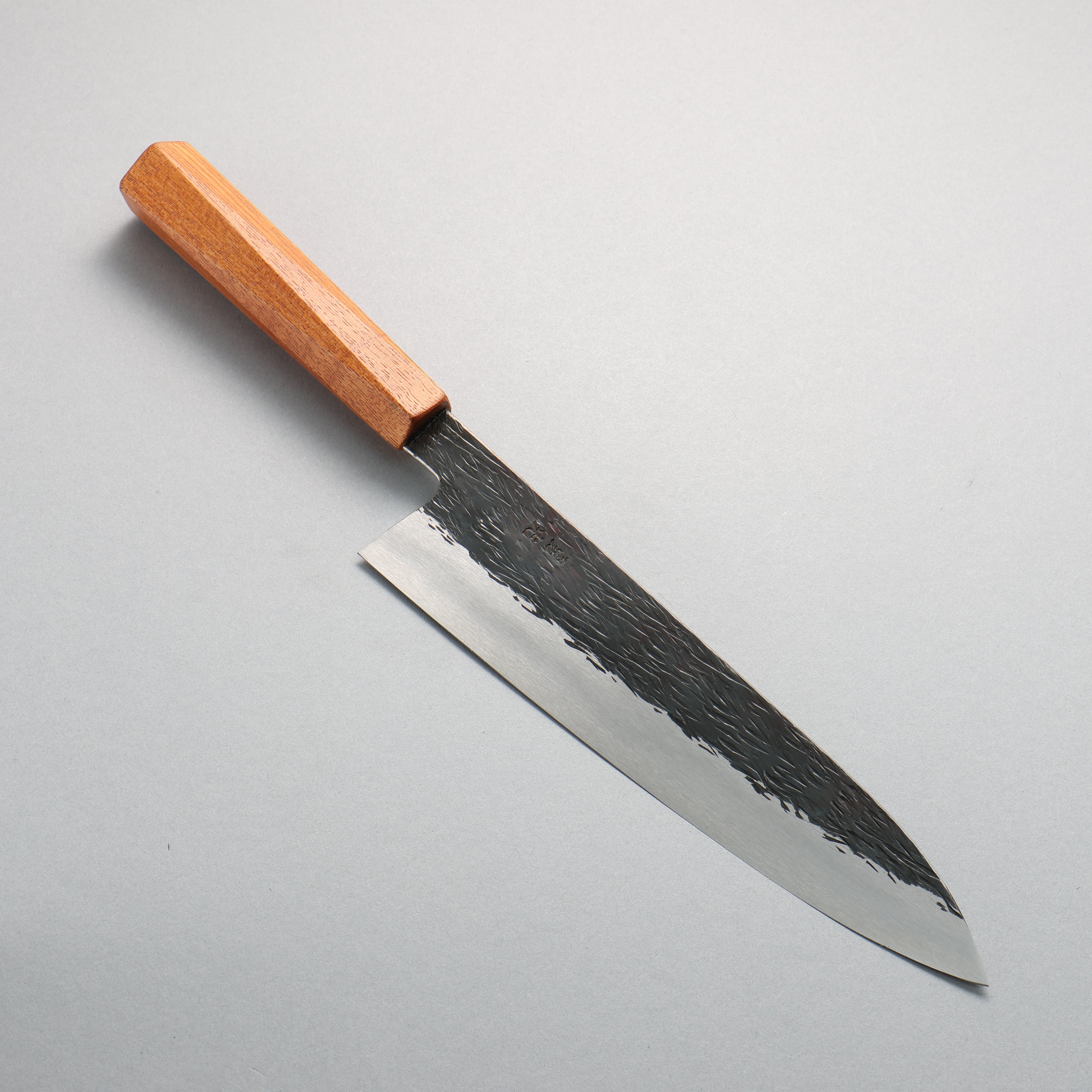 Isamitsu Abe White Steel No.1 Hammered Gyuto 240mm Japanese Elm (pentagonal) Handle - Japanny - Best Japanese Knife