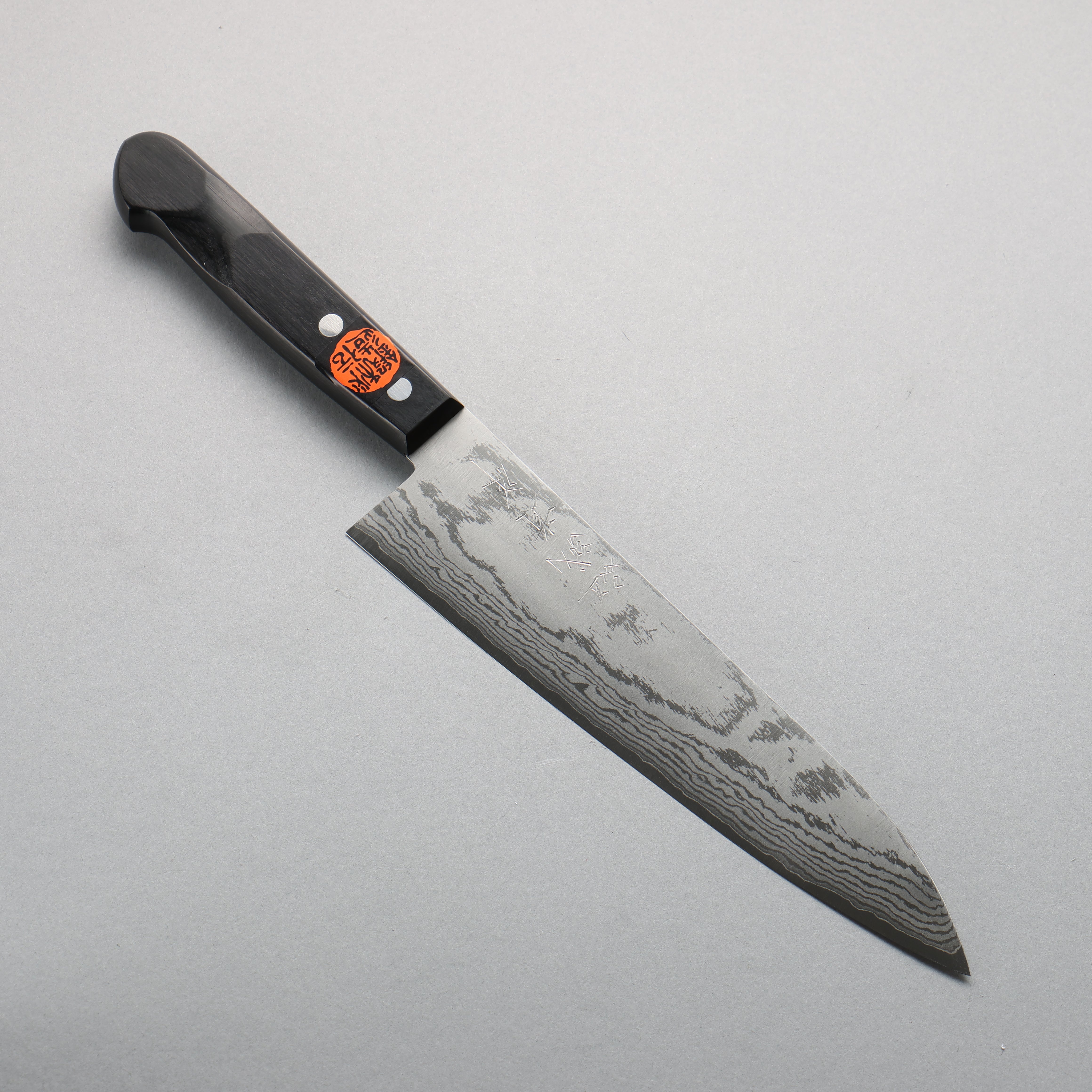 Shigeki Tanaka VG10 17 Layer Damascus Gyuto 210mm Black Pakka wood Handle - Japanny - Best Japanese Knife