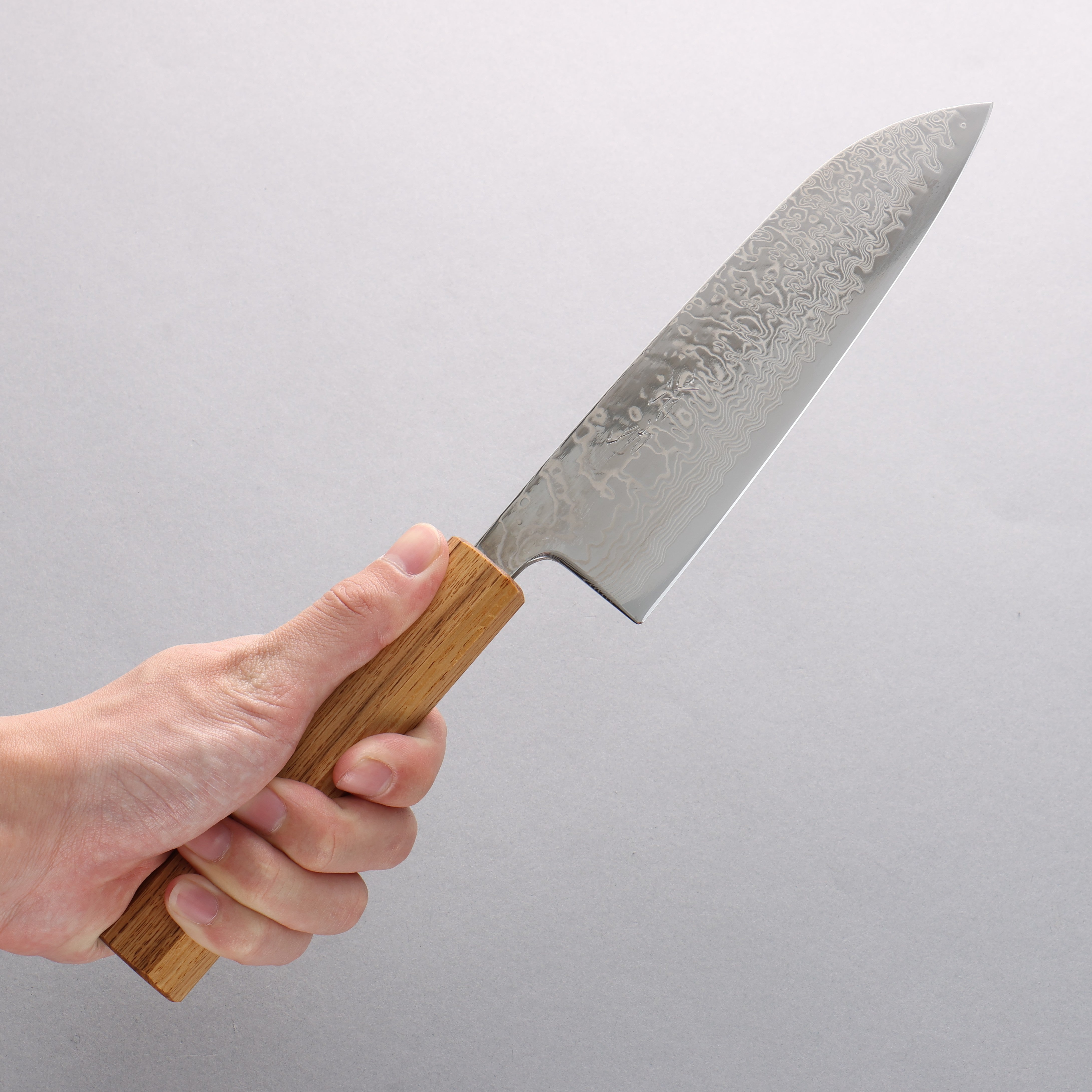 Seisuke SLD 49 Layer Damascus Santoku 165mm Oak Handle - Japanny - Best Japanese Knife