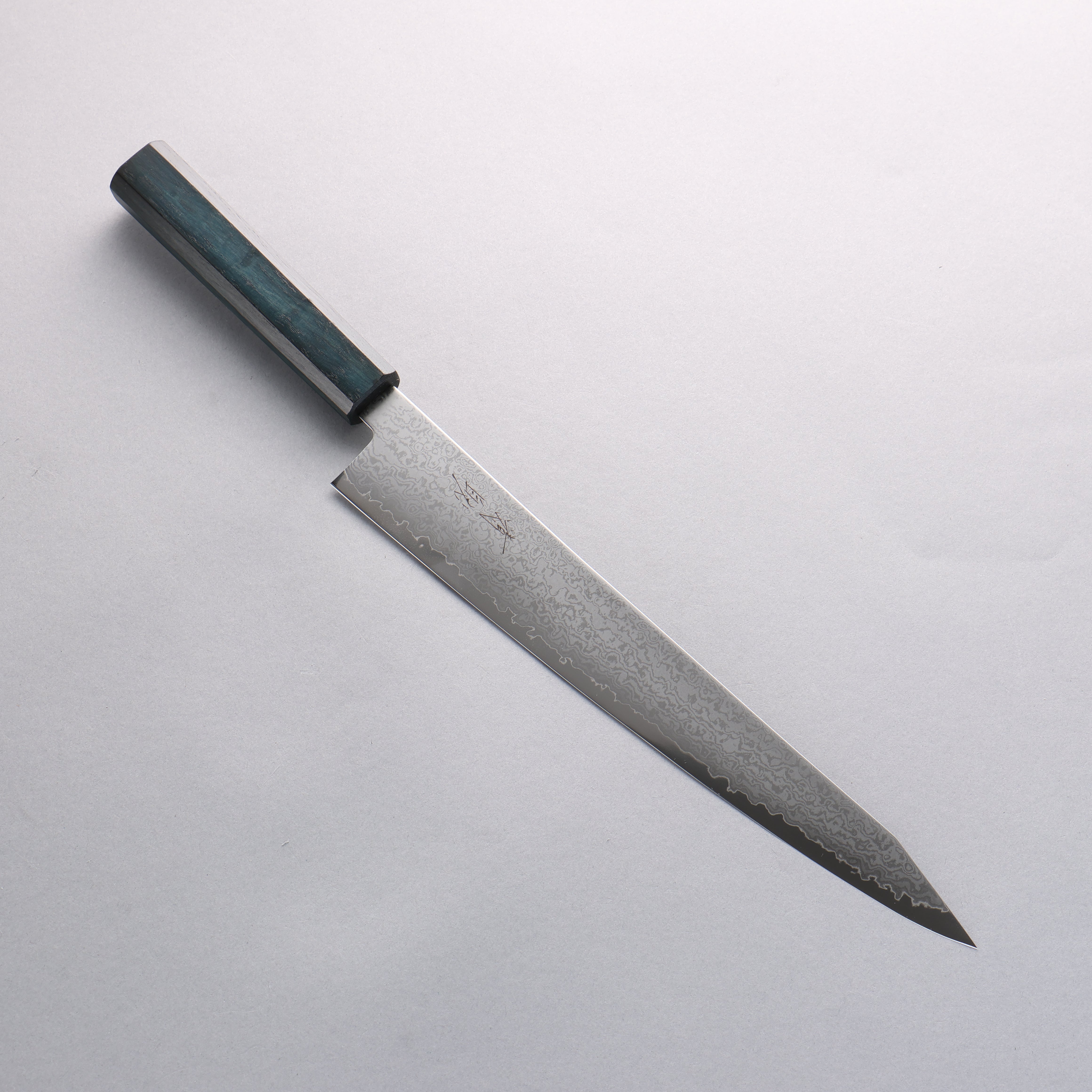 Seisuke VG10 Damascus Kiritsuke Sujihiki 270mm Oak (Indigo Dyed) Handle - Japanny - Best Japanese Knife