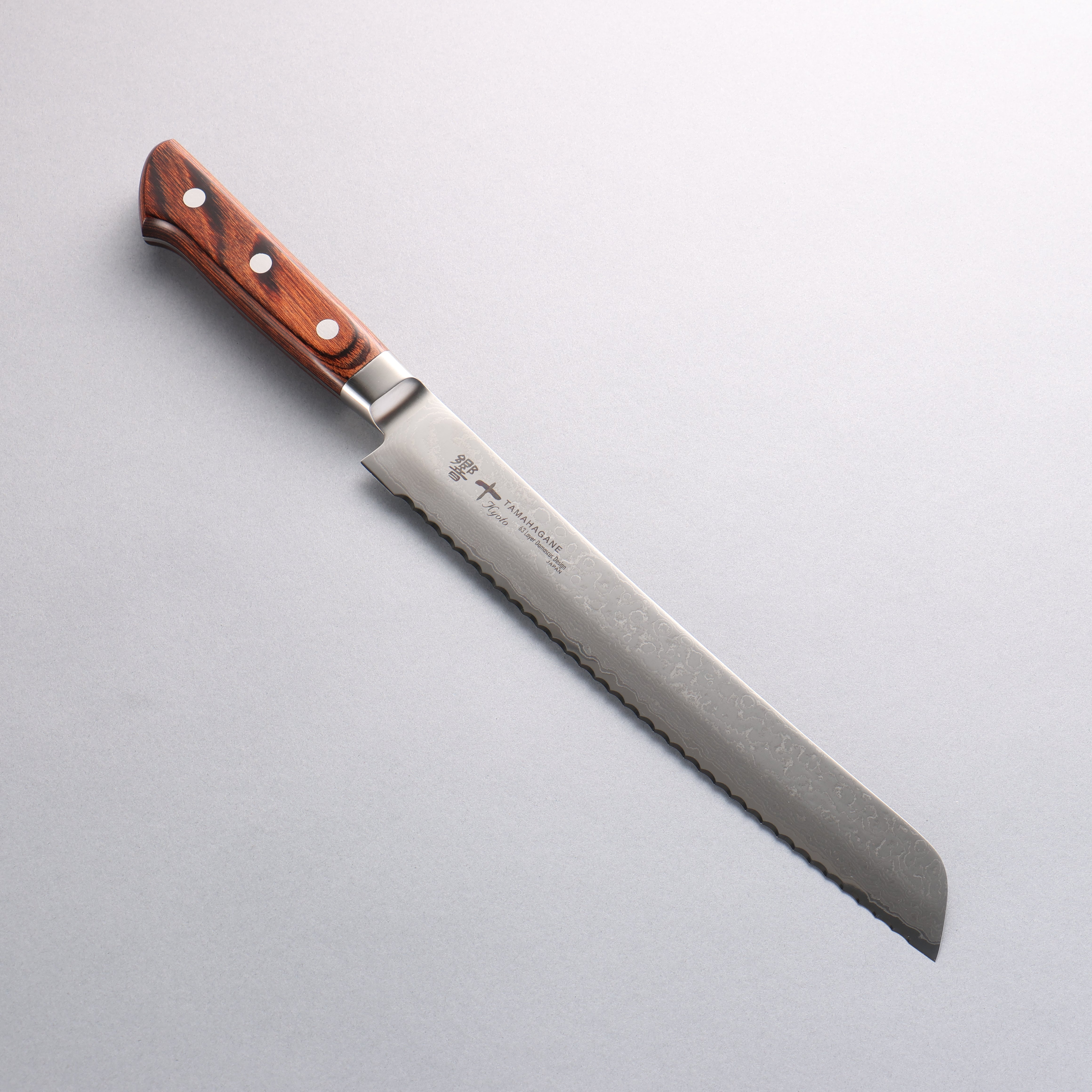 Tamahagane Kyoto 63 Layer Damascus Bread Slicer 230mm KP-1118 - Japanny - Best Japanese Knife