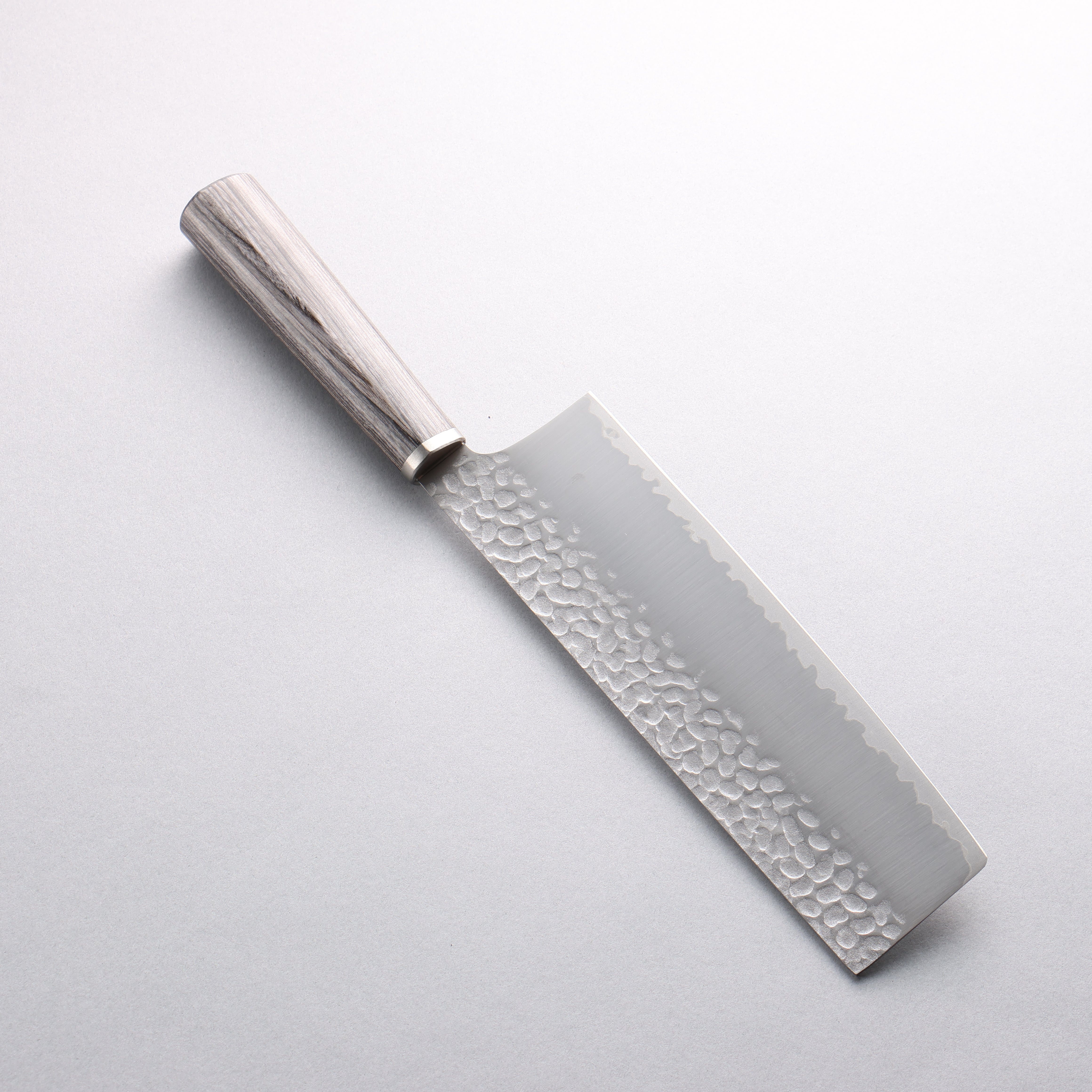 Seisuke VG10 Hammered Nakiri 180mm Charcoal Gray Pakka wood Handle - Japanny - Best Japanese Knife