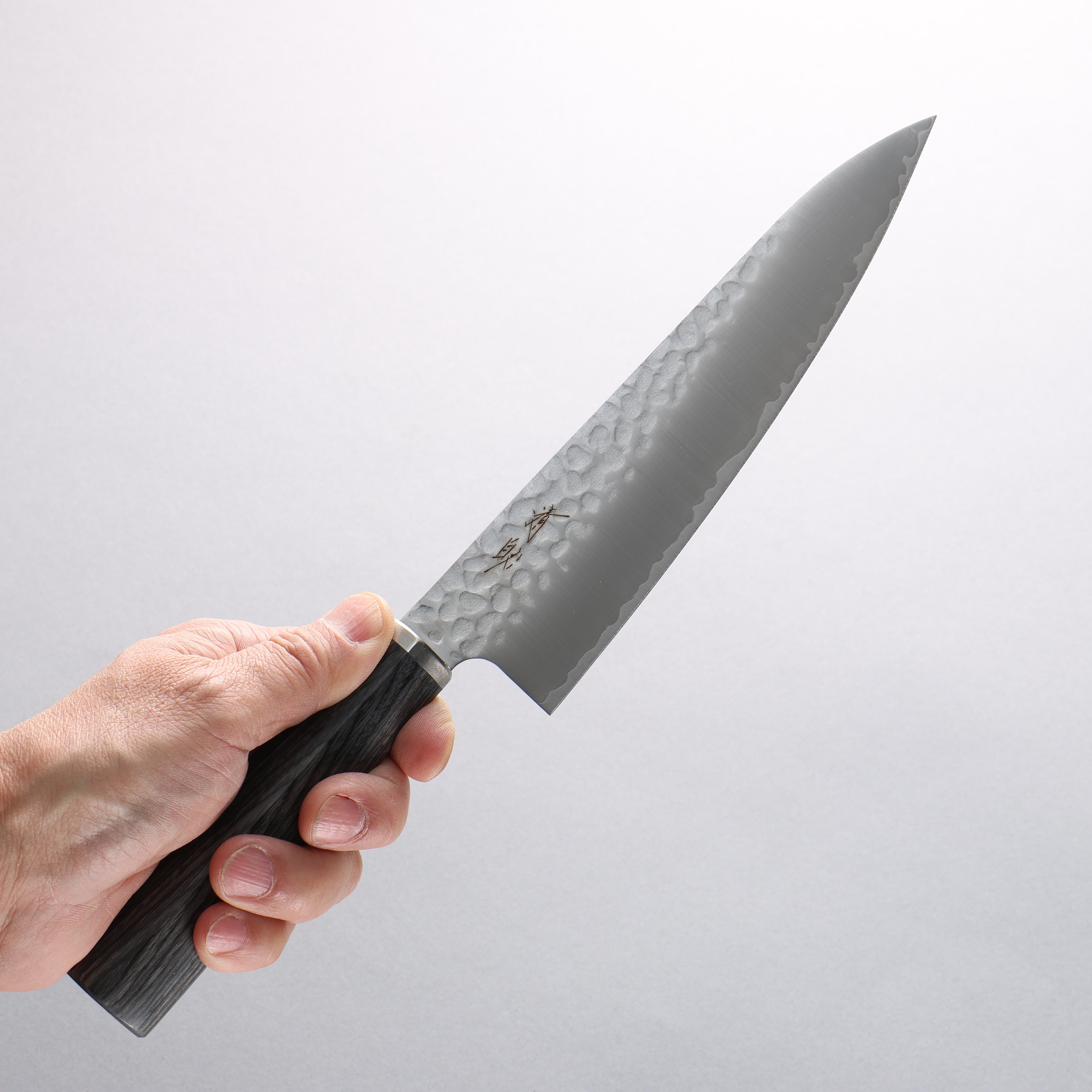Seisuke VG10 Hammered Gyuto 180mm Charcoal Gray Pakka wood Handle - Japanny - Best Japanese Knife