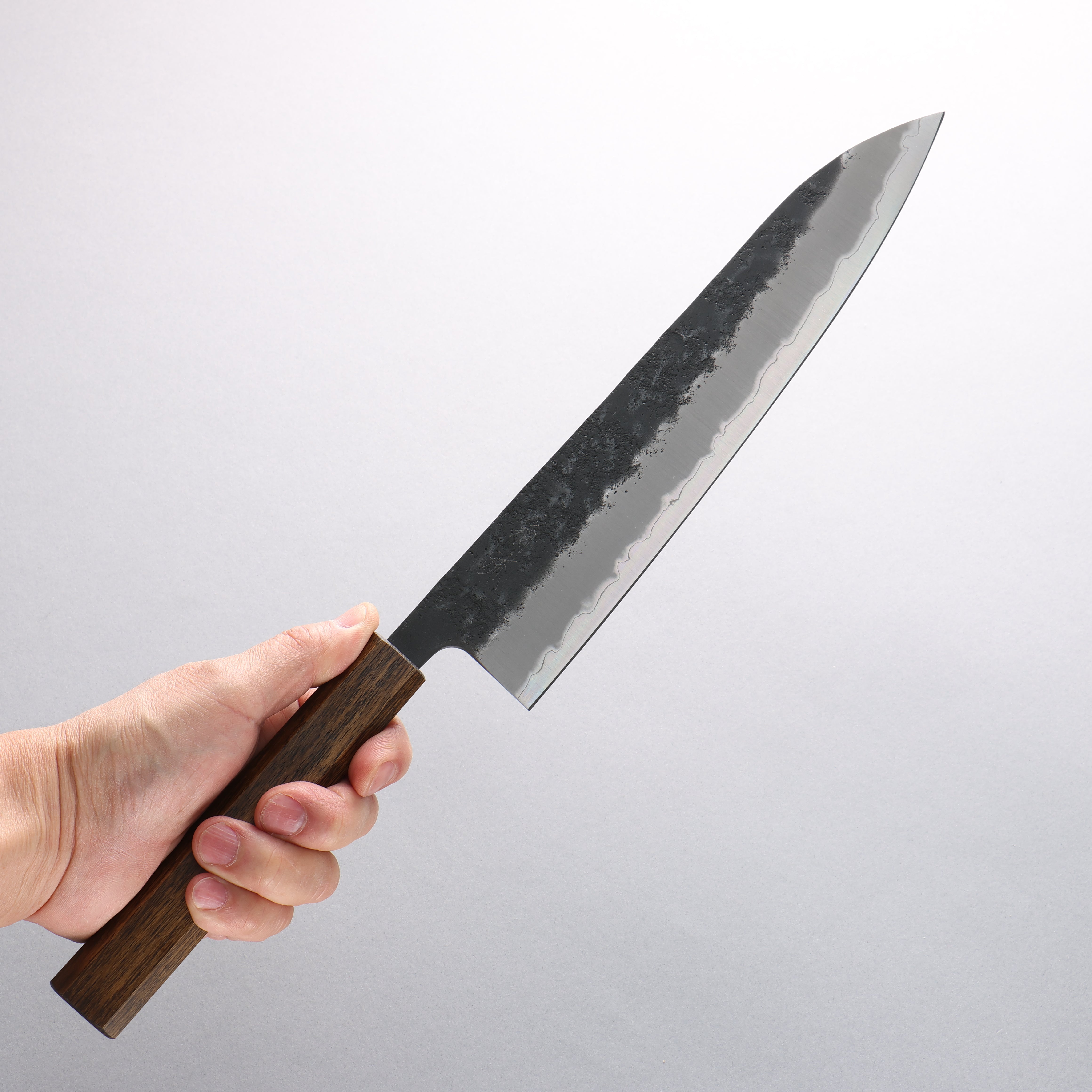 Oul Blue Super Black Nashiji Gyuto 240mm Oak Handle - Japanny - Best Japanese Knife