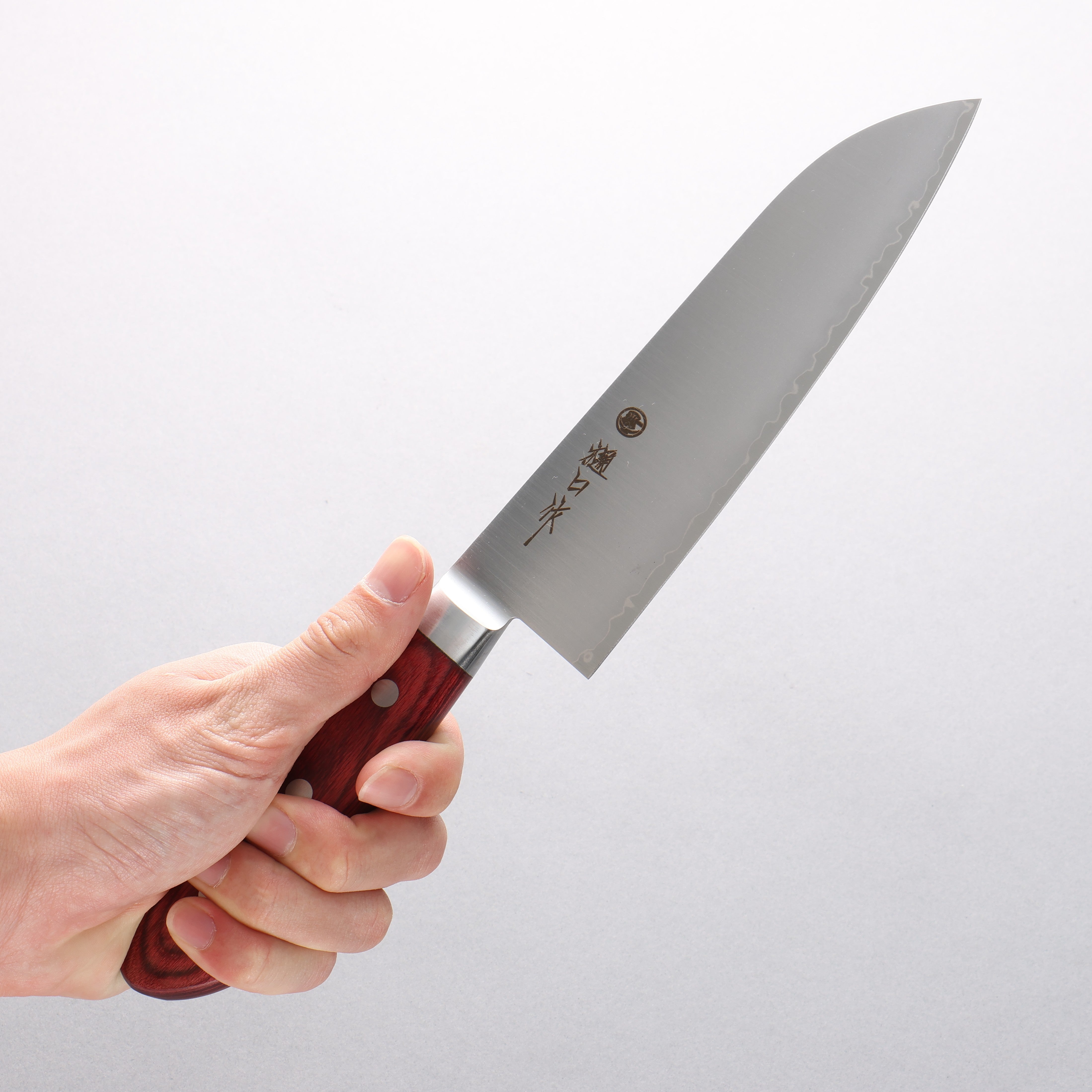 Higuchi SG2 Santoku 180mm Red Pakka wood Handle - Japanny - Best Japanese Knife