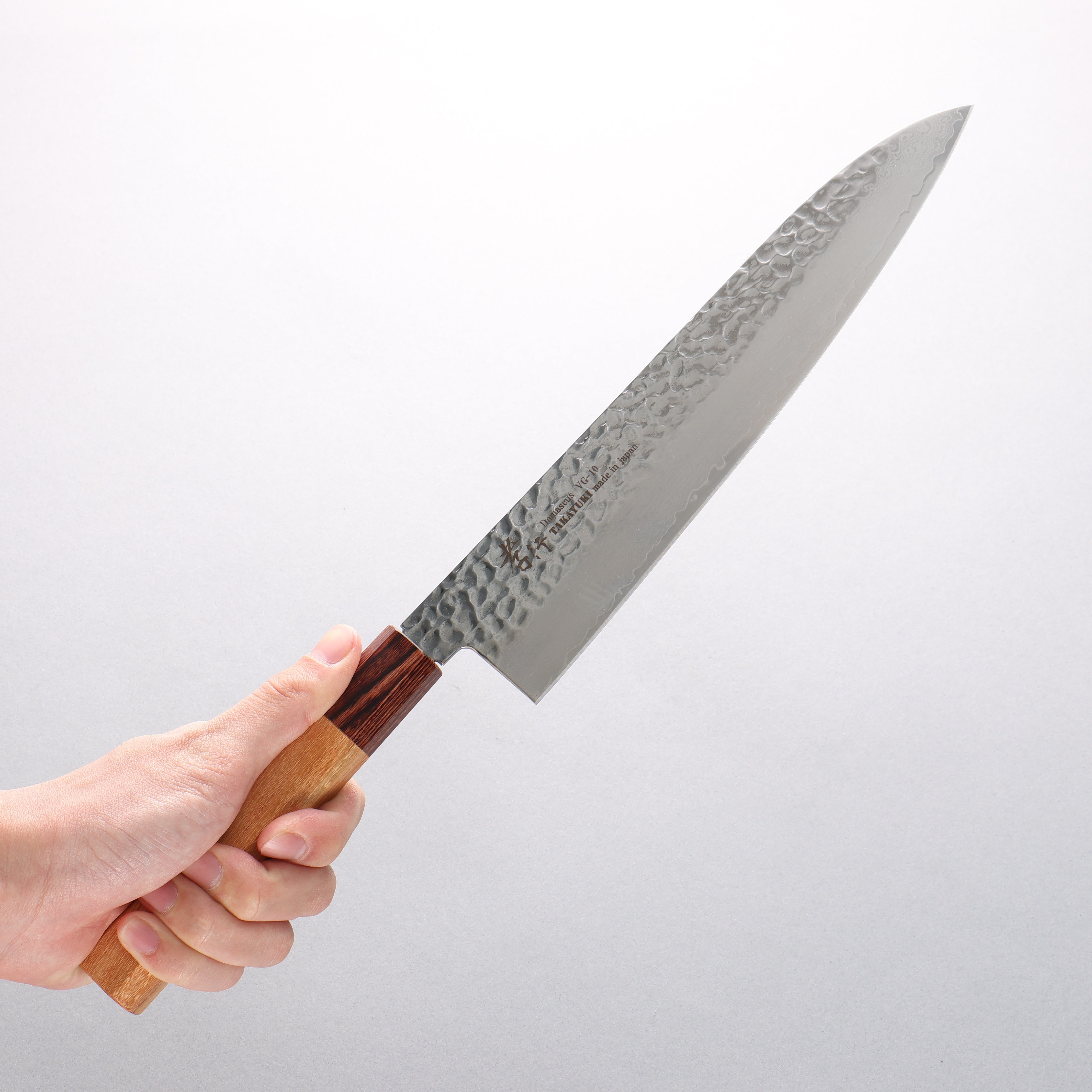Sakai Takayuki VG10 33 Layer Damascus Gyuto 240mm Keyaki (Japanese Elm) Handle - Japanny - Best Japanese Knife