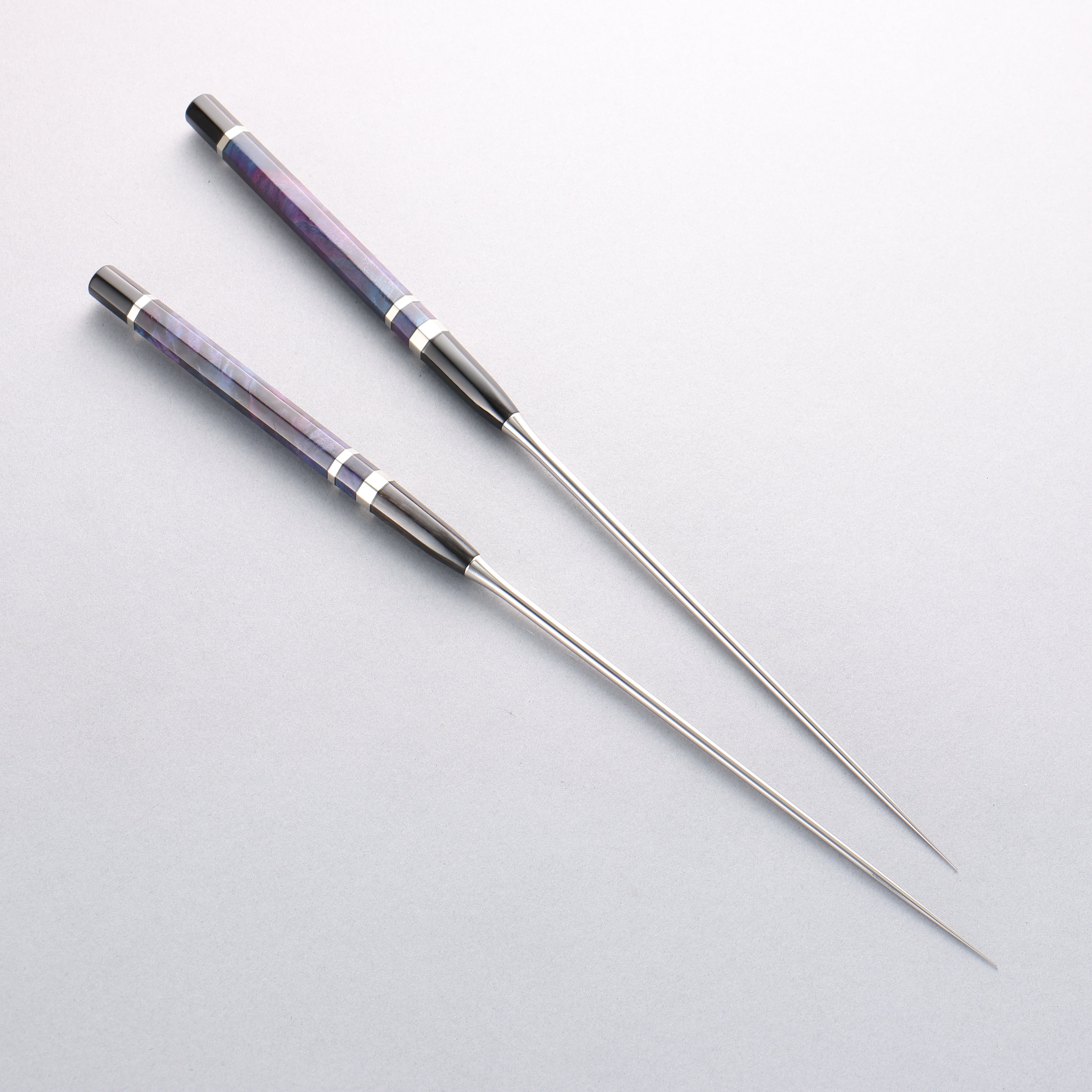 Stainless Steel Moribashi Stabilized wood (with Double Black Horns) Handle 165mm - Japanny - Best Japanese Knife