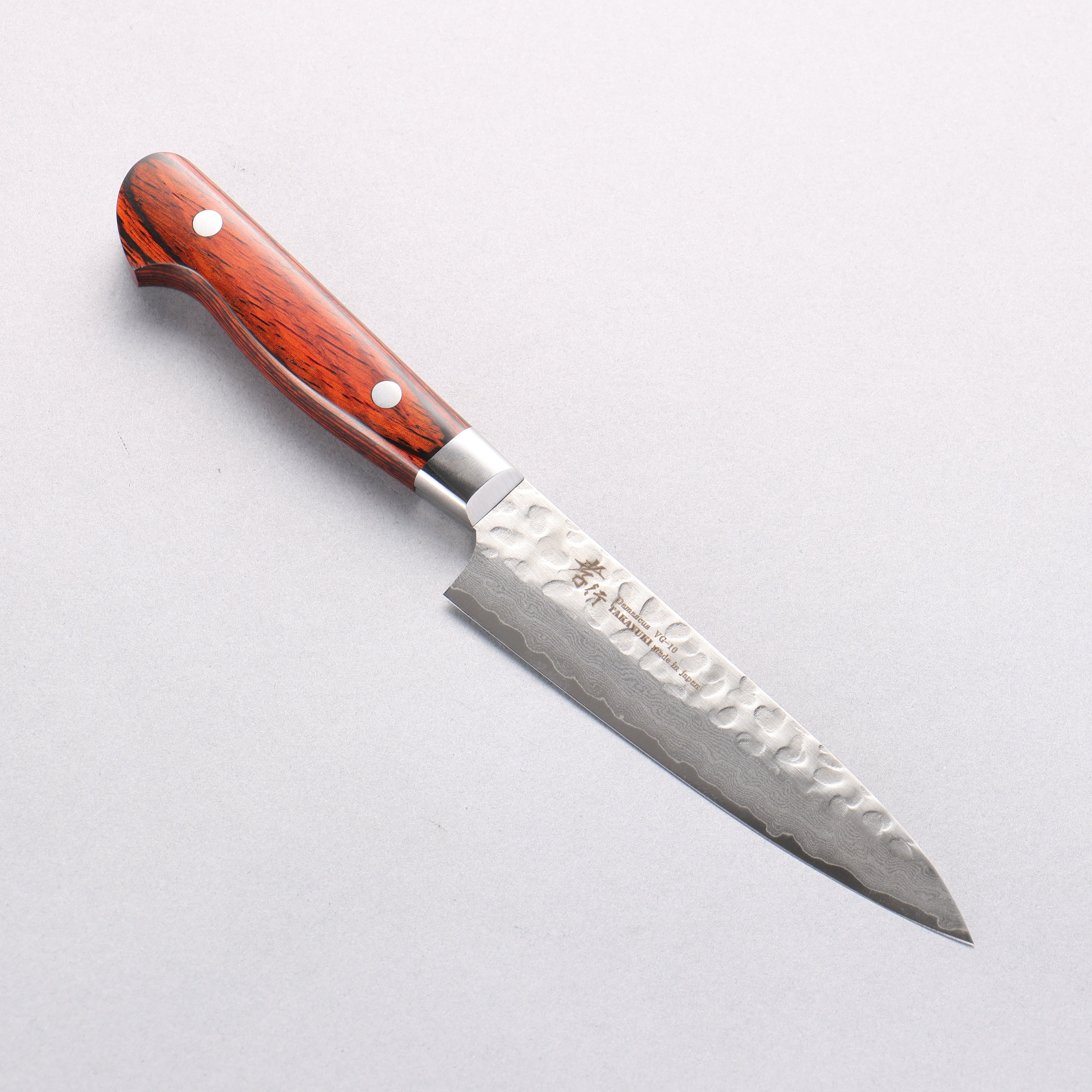 Sakai Takayuki VG10 33 Layer Damascus Petty-Utility 120mm Mahogany Pakka wood Handle - Japanny - Best Japanese Knife