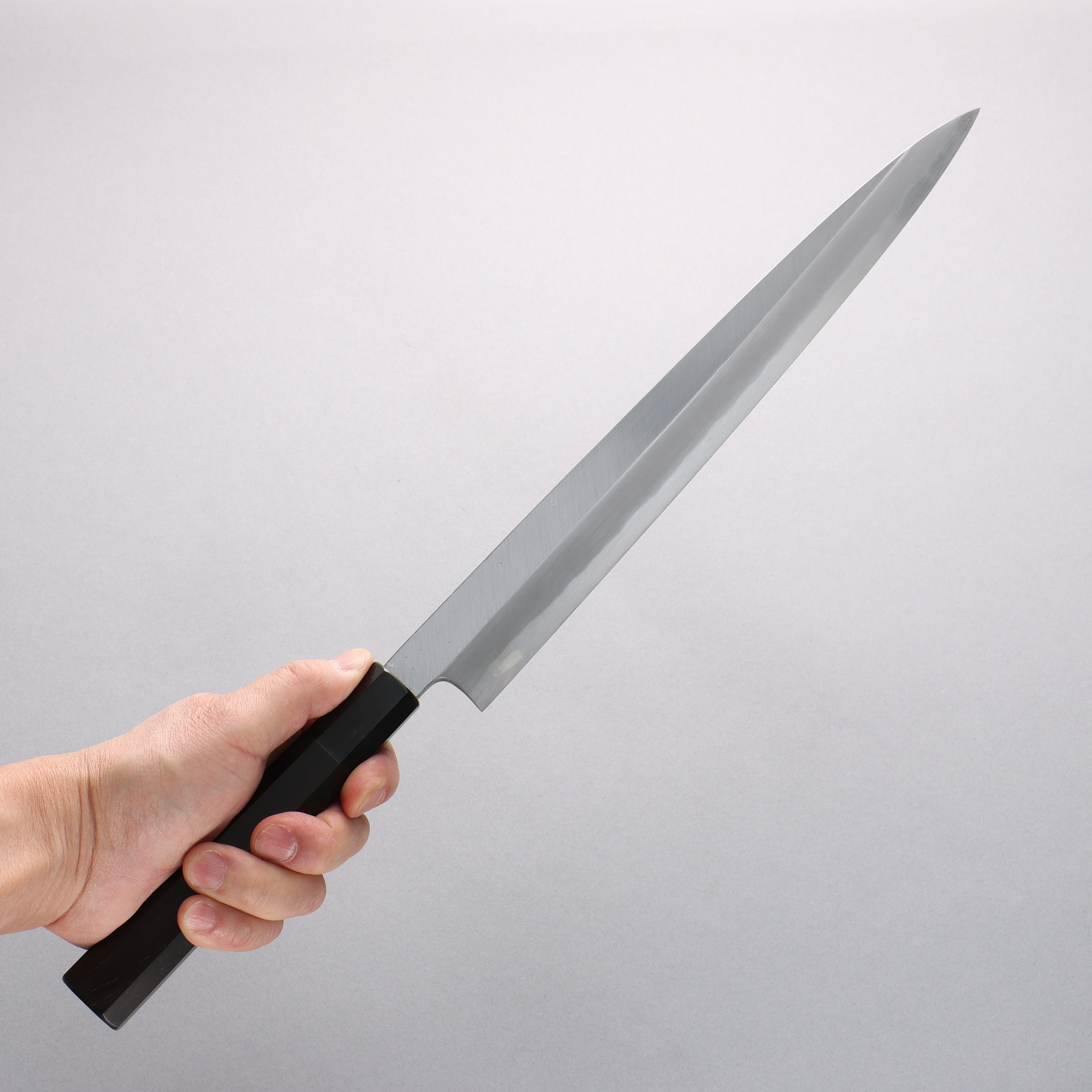 Minamoto Akitada White Steel No.2 Yanagiba 300mm Ebony Wood Handle - Japanny - Best Japanese Knife