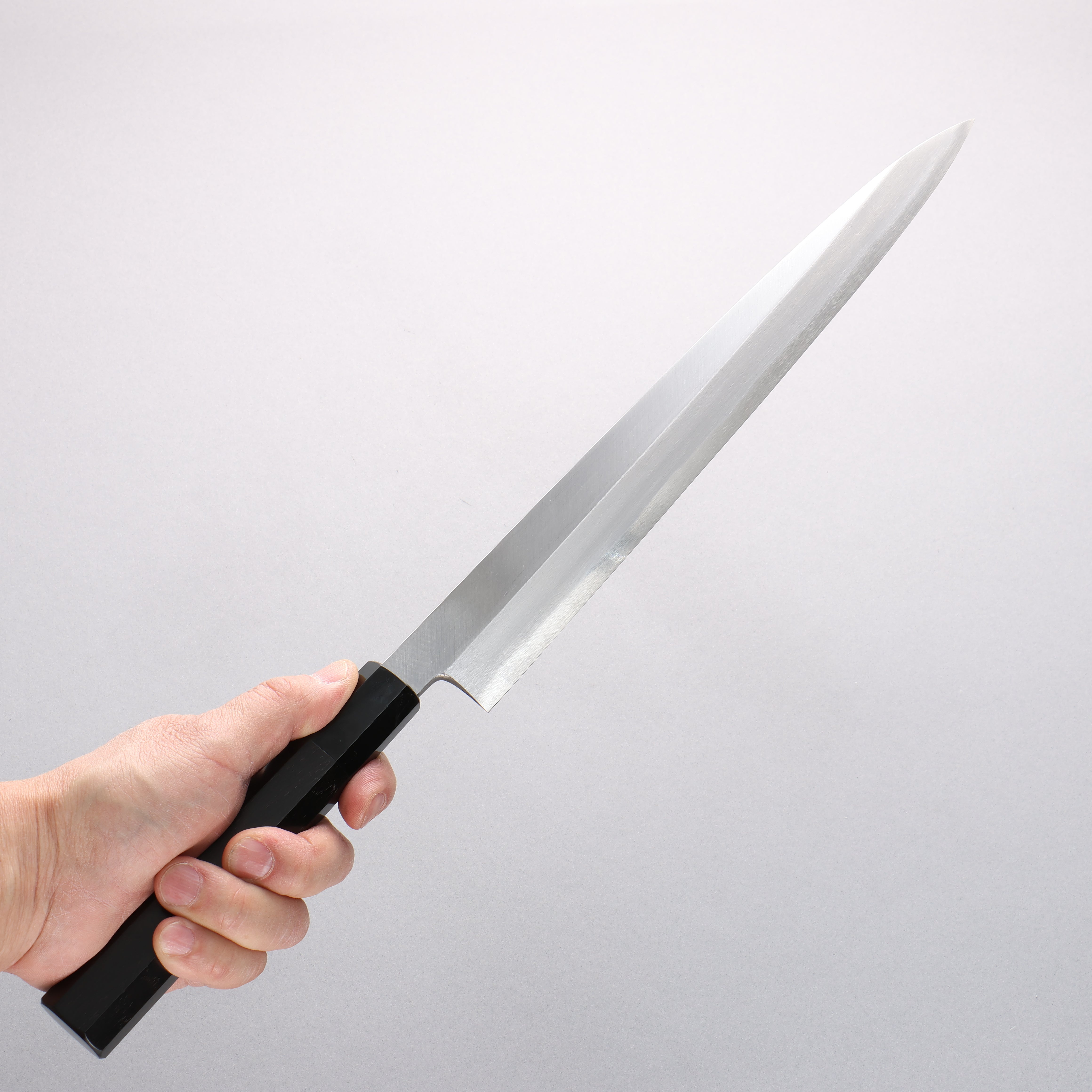 Minamoto Akitada Blue Steel No.2 Yanagiba 300mm Ebony Wood Handle - Japanny - Best Japanese Knife