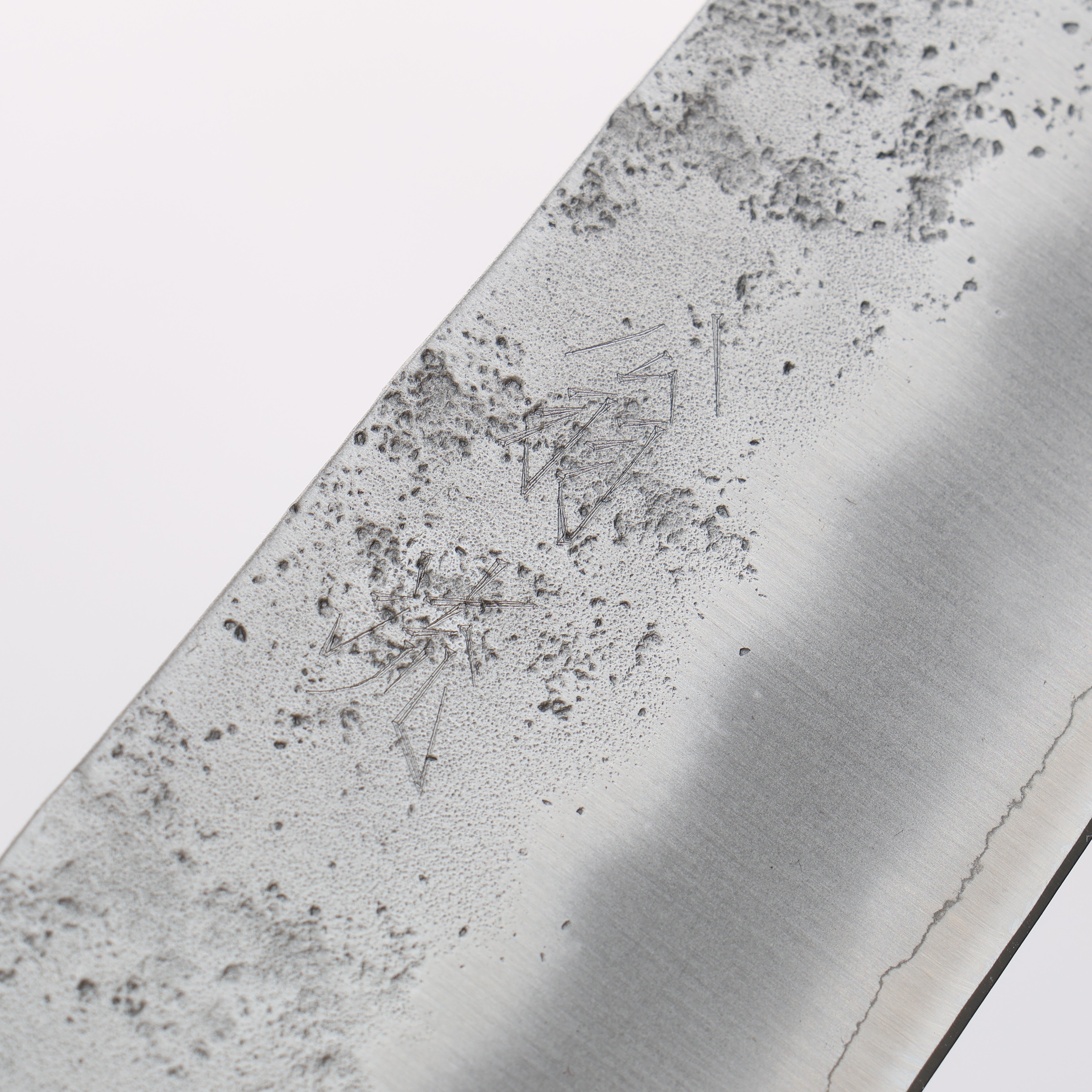 Oul Silver Steel No.3 Nashiji Santoku 180mm Purple Pakka wood Handle - Japanny - Best Japanese Knife