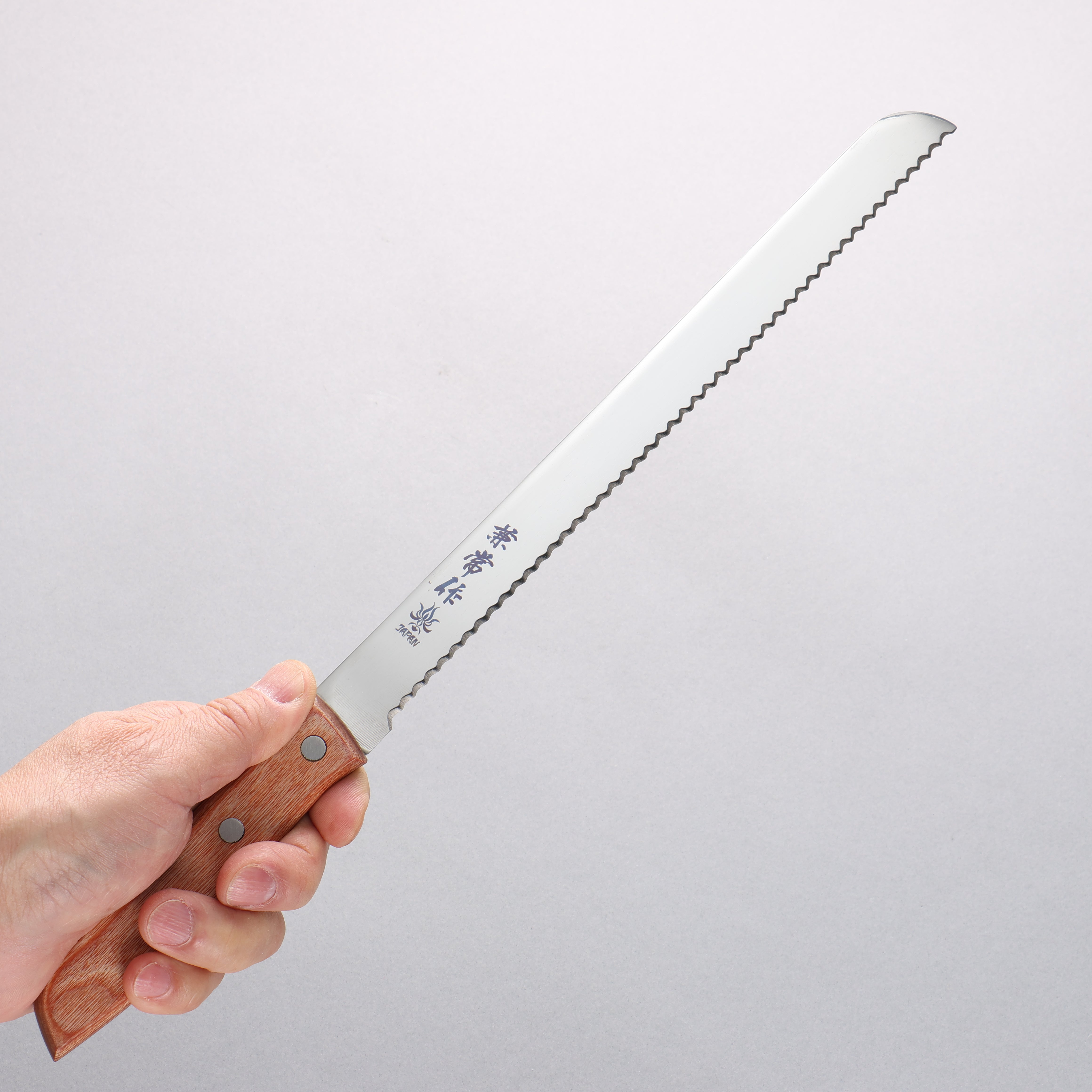 Kanetsune 555 Series DSR-1K6 Bread Slicer 250mm Red Pakka wood Handle - Japanny - Best Japanese Knife