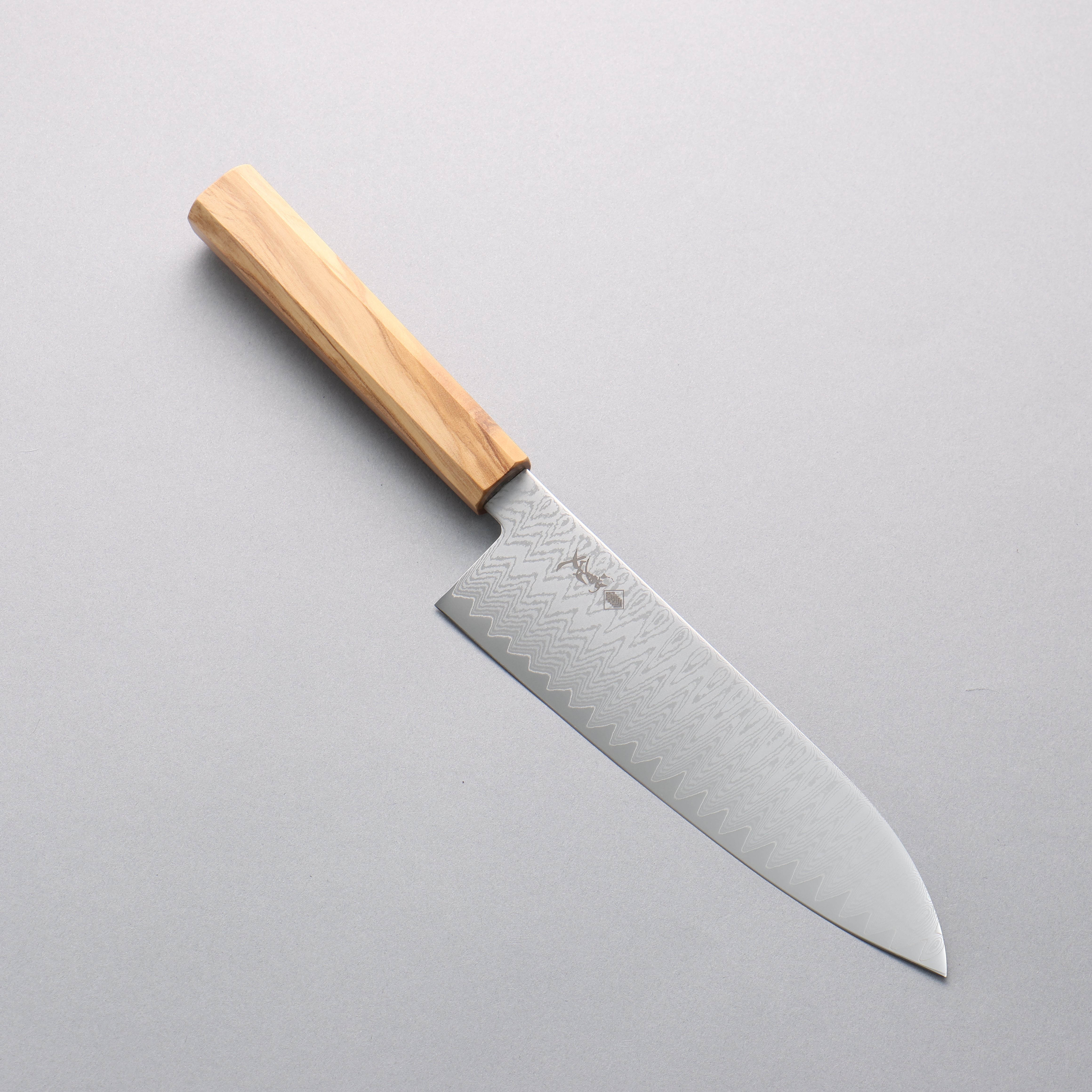 Kanjyo VG10 Damascus Santoku 180mm Olive tree Handle - Japanny - Best Japanese Knife