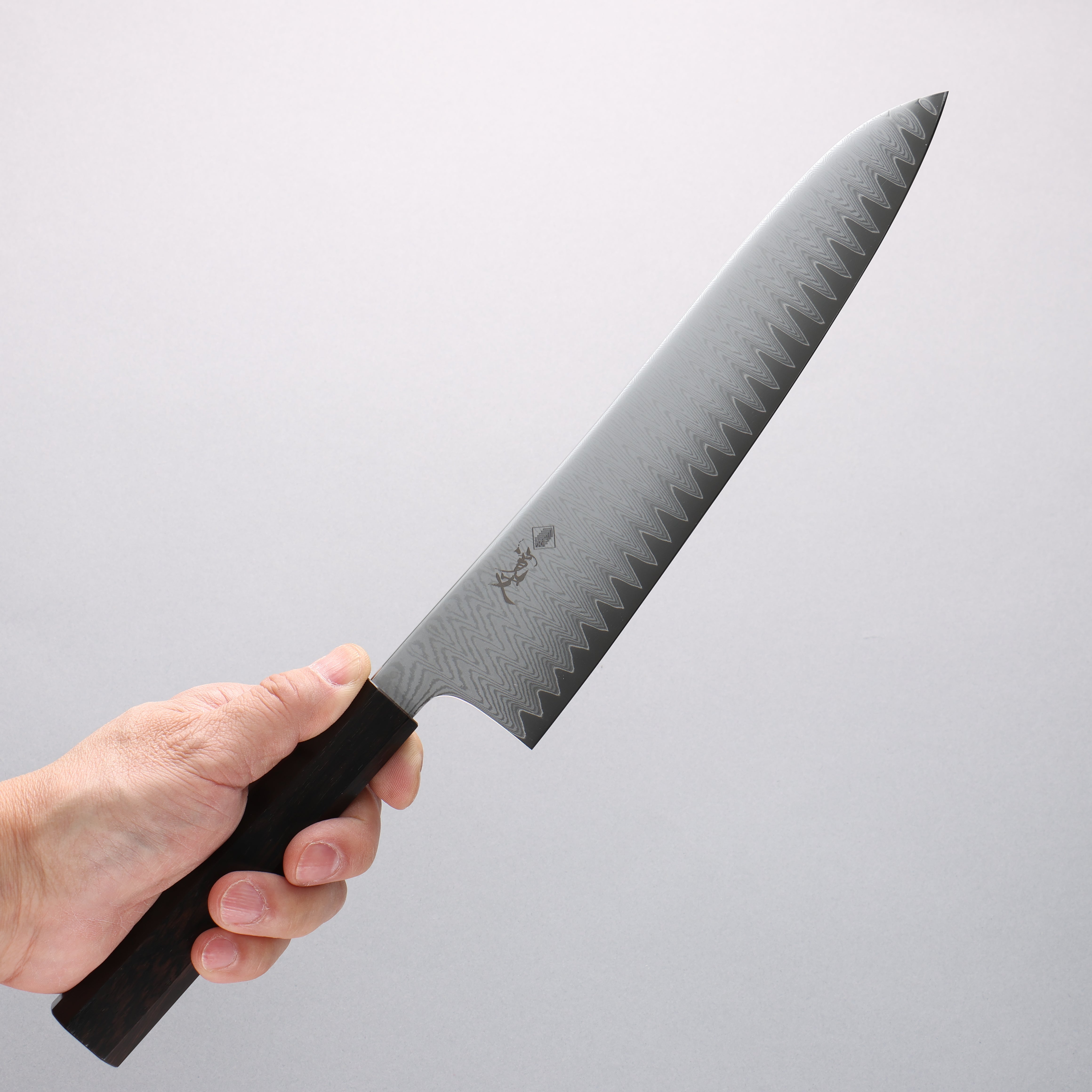 Kanjyo VG10 Damascus Gyuto 240mm Ebony Wood Handle - Japanny - Best Japanese Knife