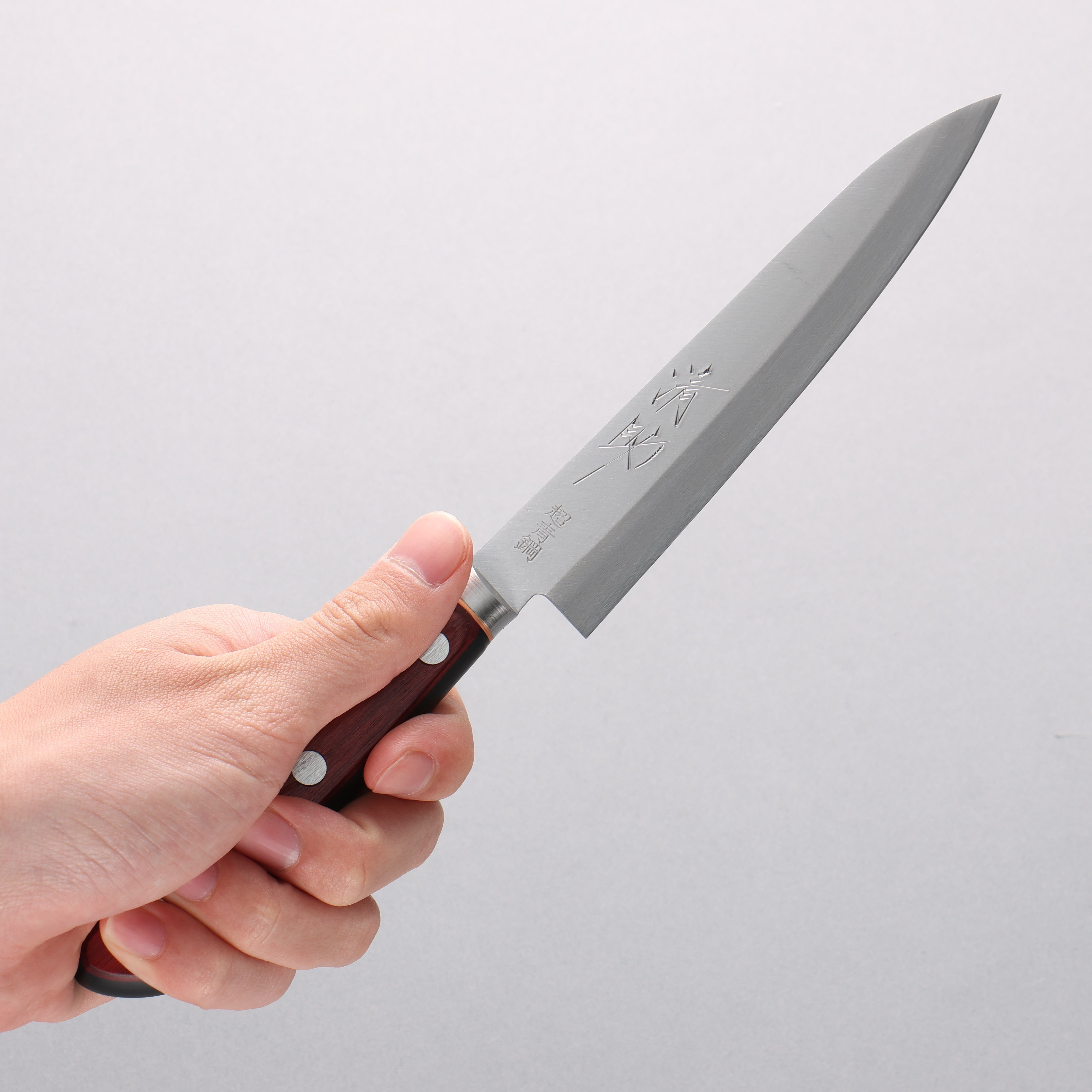 Seisuke Blue Super Petty-Utility 145mm Red Pakka wood Handle - Japanny - Best Japanese Knife