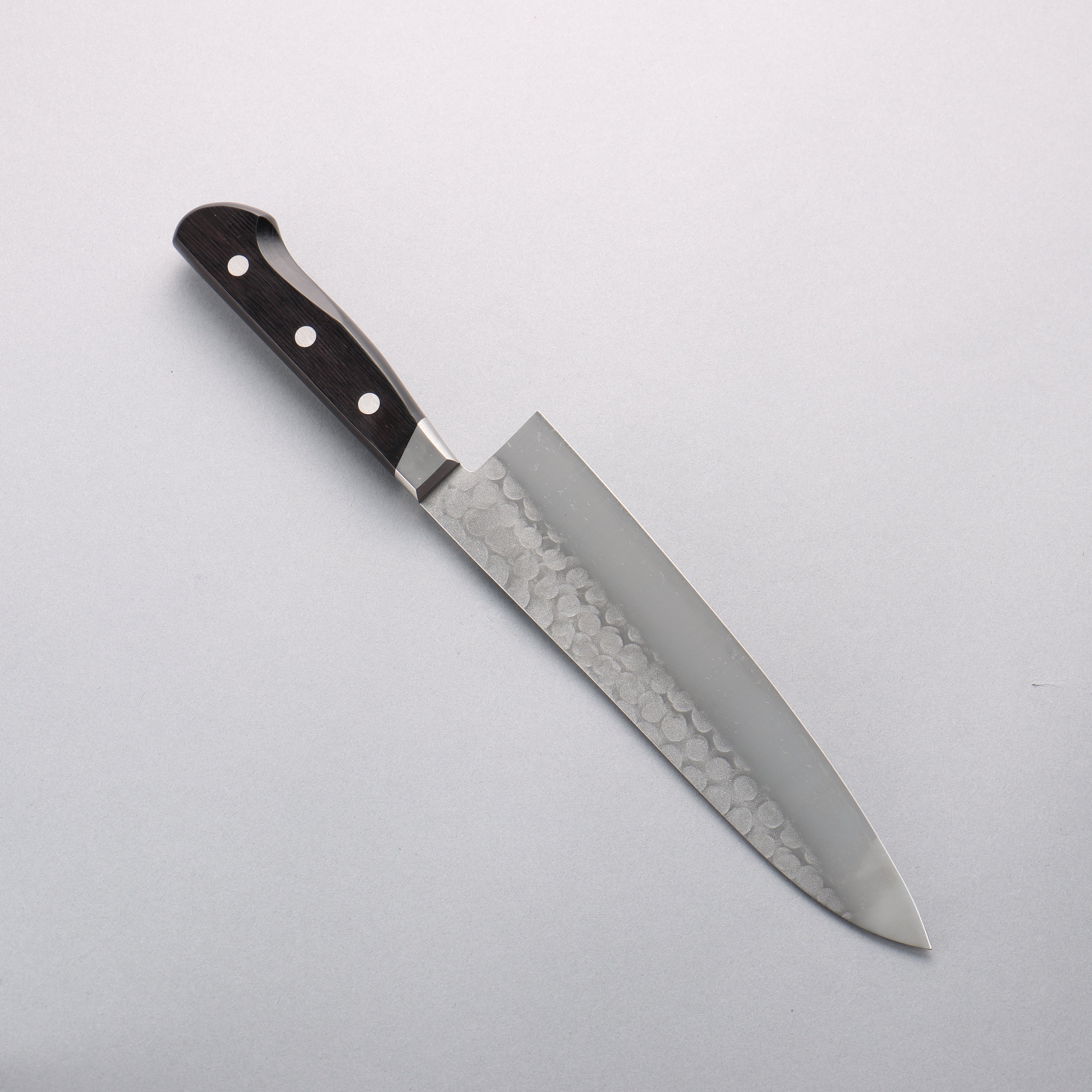 Seisuke Blue Steel No.2 Nashiji Hammered Gyuto 200mm Black Pakka wood Handle - Japanny - Best Japanese Knife
