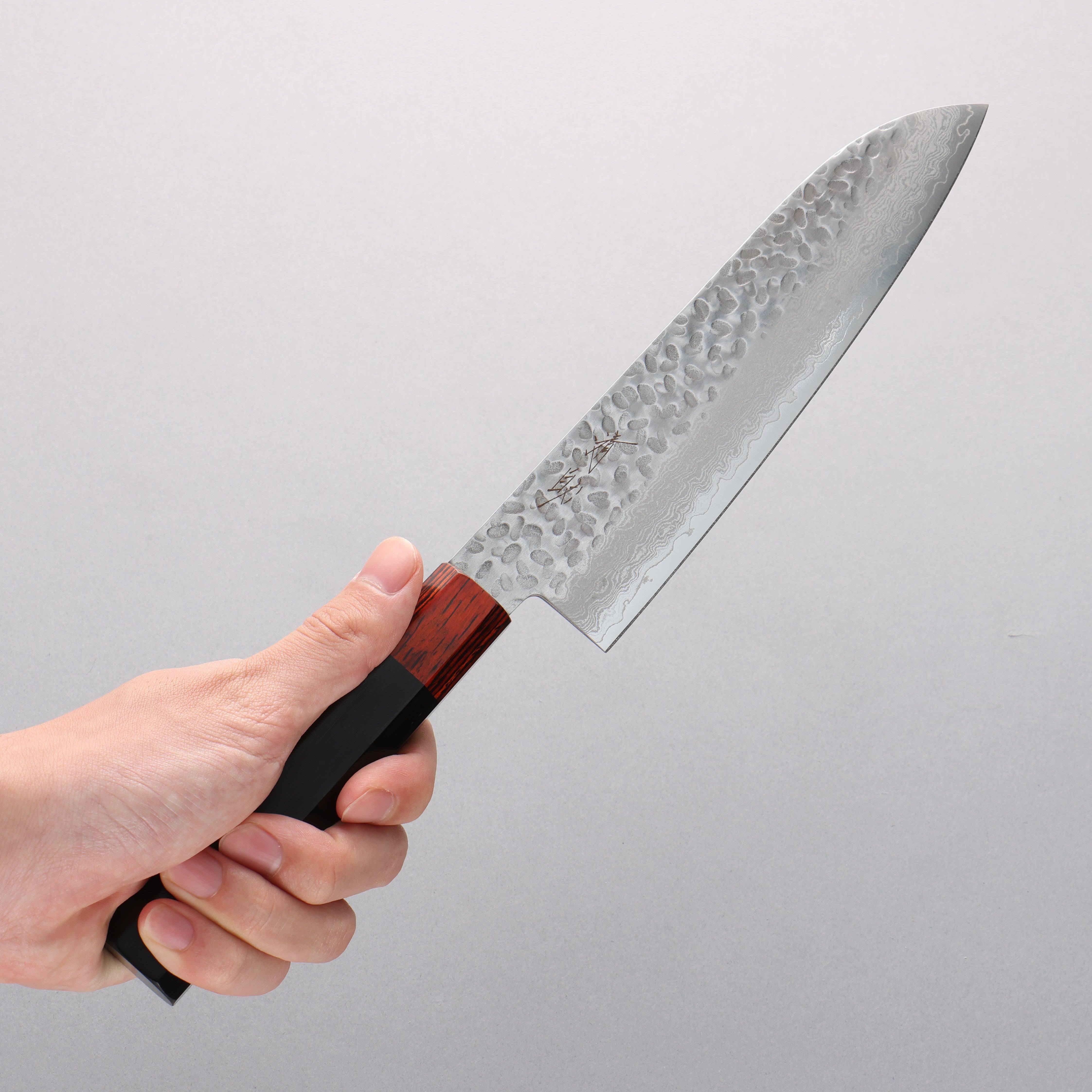 Seisuke VG10 33 Layer Hammered Damascus Santoku 180mm Black Pakka wood Handle - Japanny - Best Japanese Knife