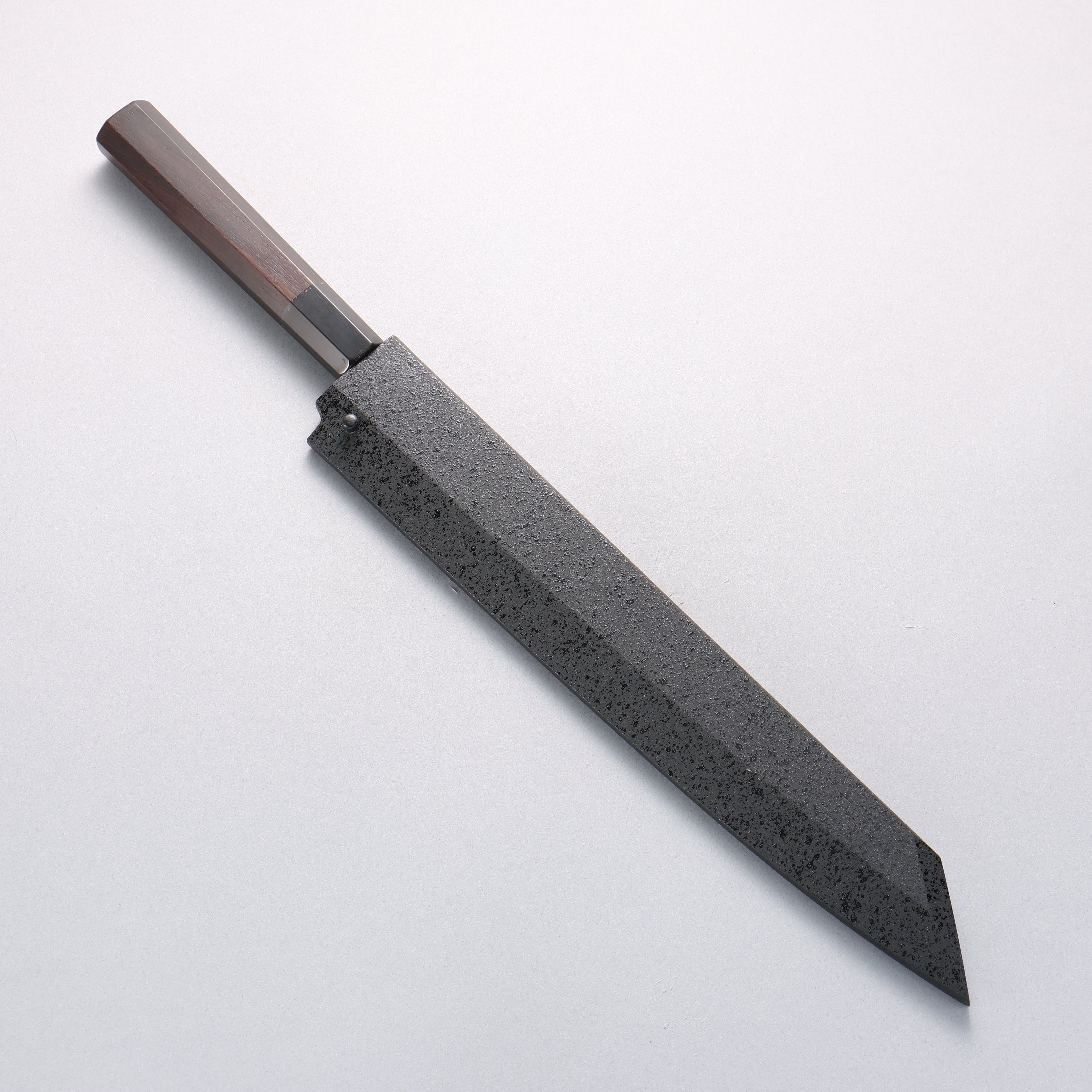 Sakai Takayuki Hien Blue Steel No.2 Mirrored Finish Kengata Yanagiba 270mm Ebony Wood Handle with Sheath - Japanny - Best Japanese Knife