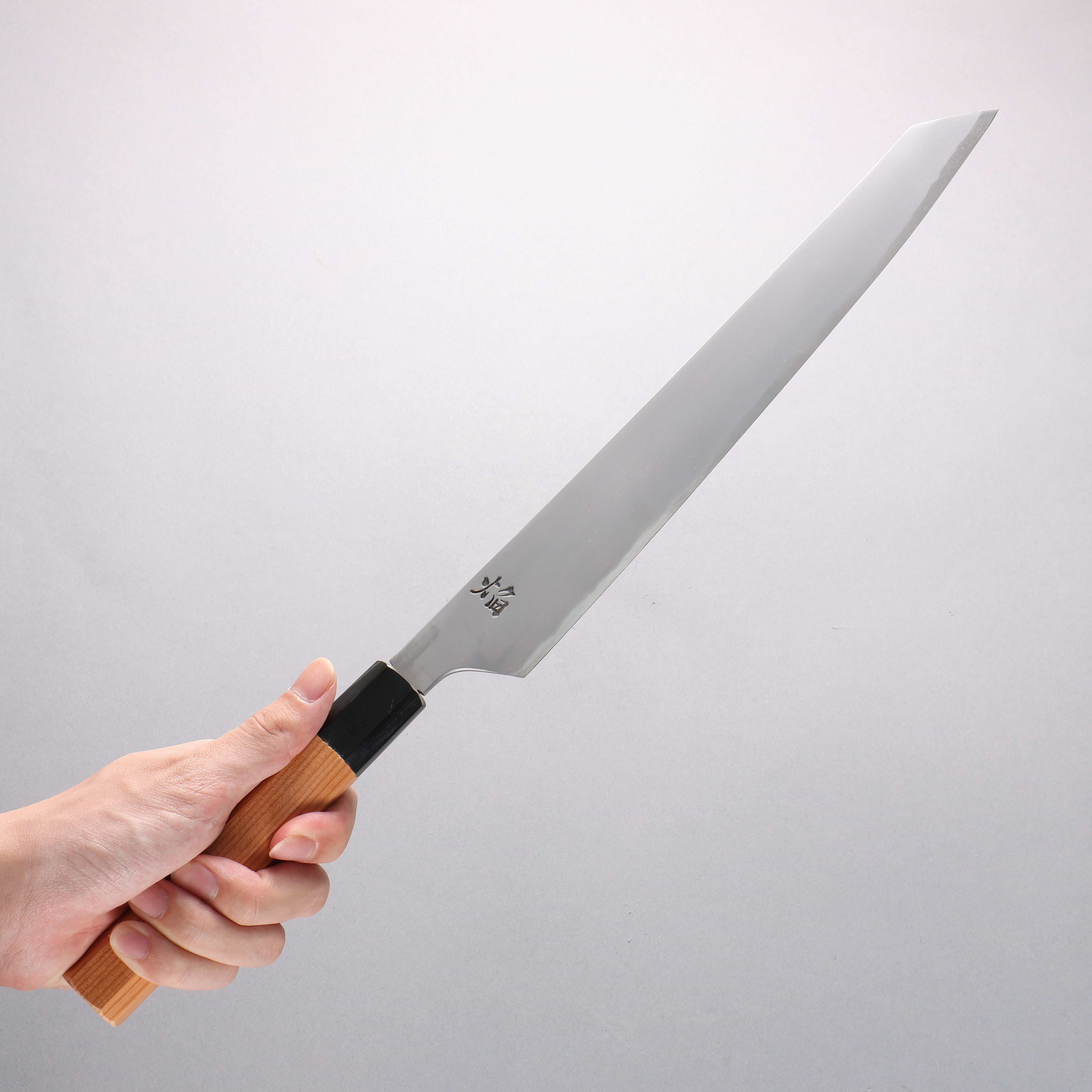 Sakai Takayuki Homura Hien Blue Steel No.2 Kengata Yanagiba 300mm Yew Tree Handle - Japanny - Best Japanese Knife