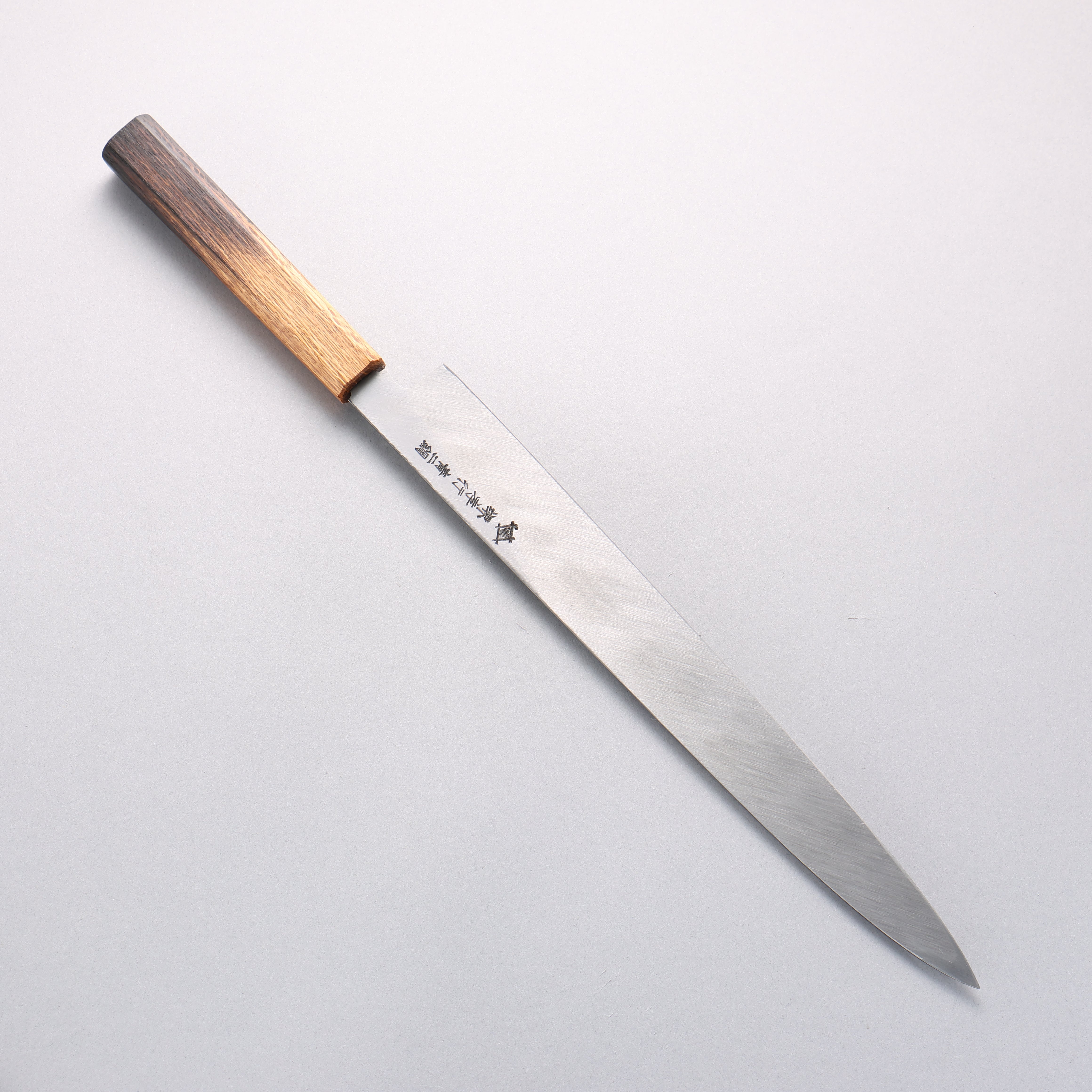Sakai Takayuki Homura Guren Blue Steel No.2 Hammered Black Finished Yanagiba 300mm Burnt Oak Handle - Japanny - Best Japanese Knife