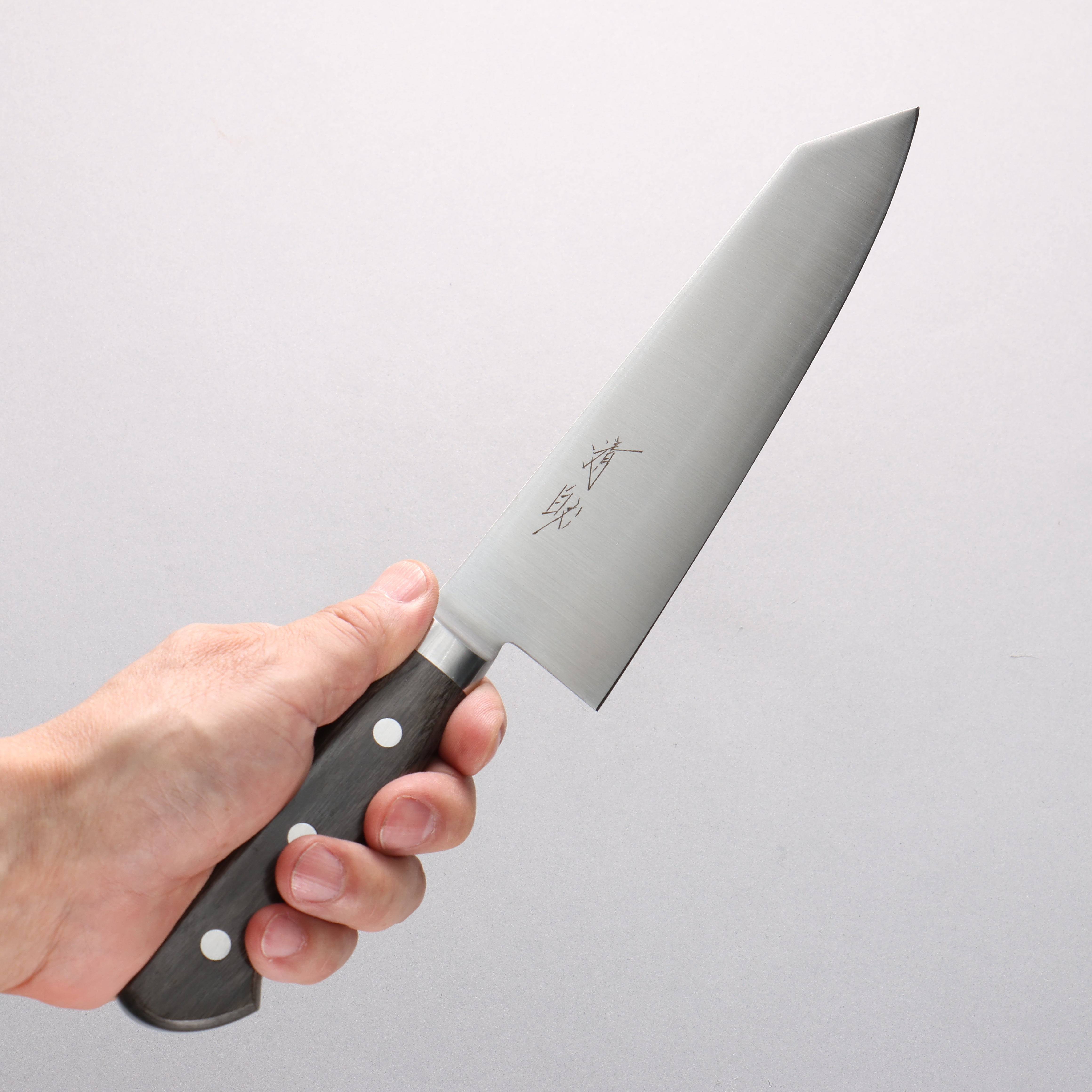 Seisuke Stainless Steel Kiritsuke Santoku 180mm Gray Pakka wood Handle - Japanny - Best Japanese Knife