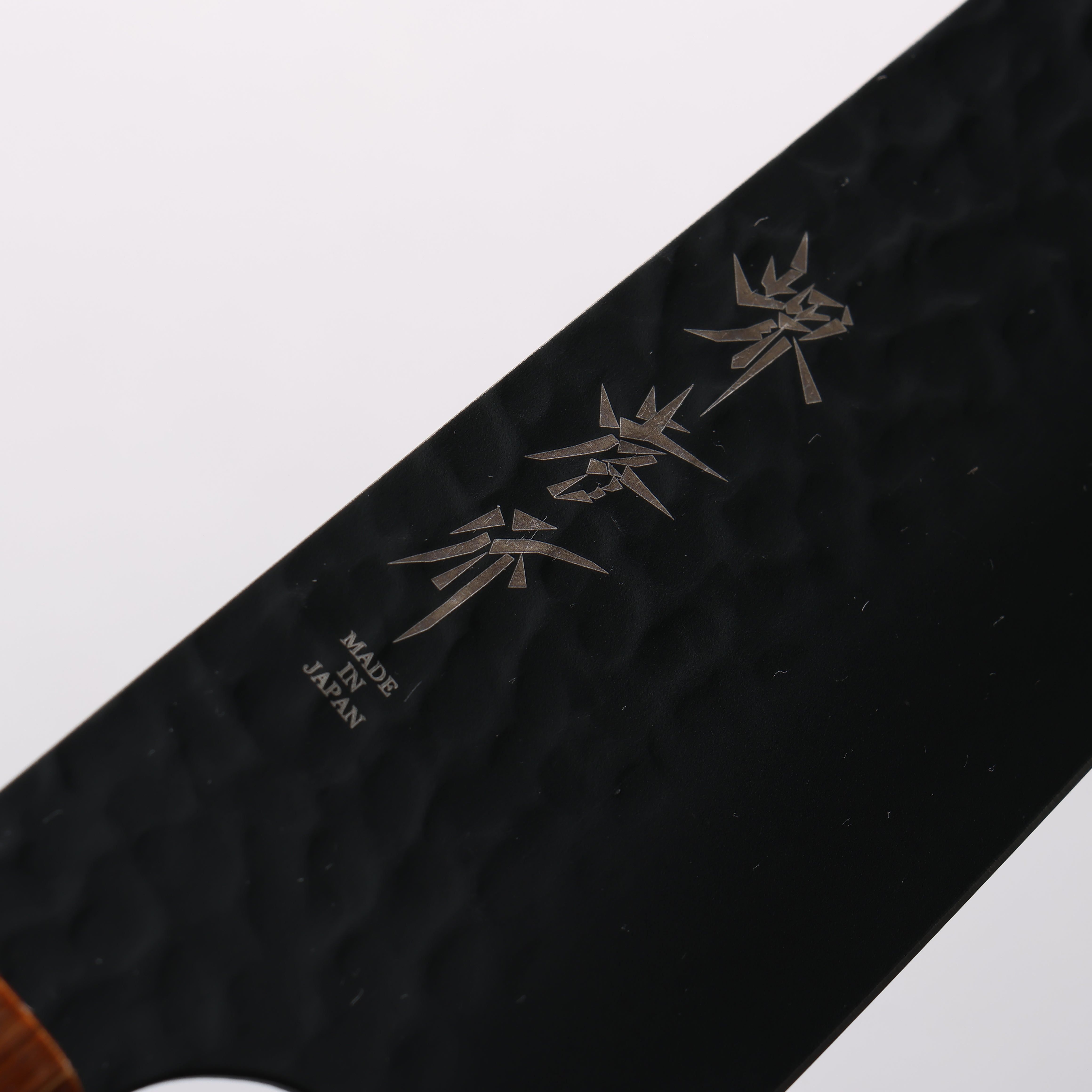 Sakai Takayuki Kurokage VG10 Hammered Teflon Coating Kiritsuke Gyuto 190mm Burnt Oak (Lacquered) Handle - Japanny - Best Japanese Knife