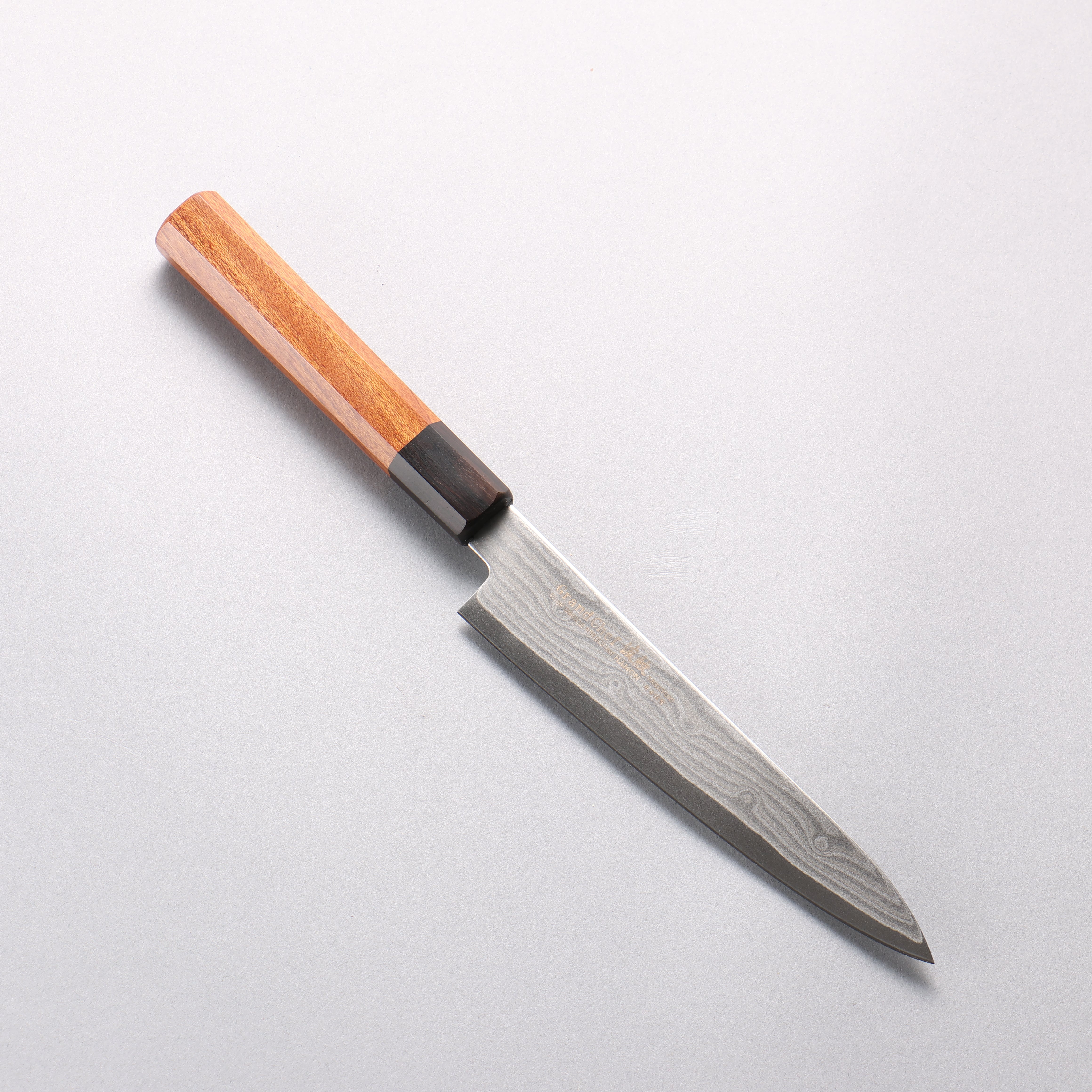 Sakai Takayuki Grand Chef Hamon B��hler SP Steel 45 Layer Damascus Petty-Utility 150mm Rosewood (Ferrule: Black Pakka Wood) Handle - Japanny - Best Japanese Knife