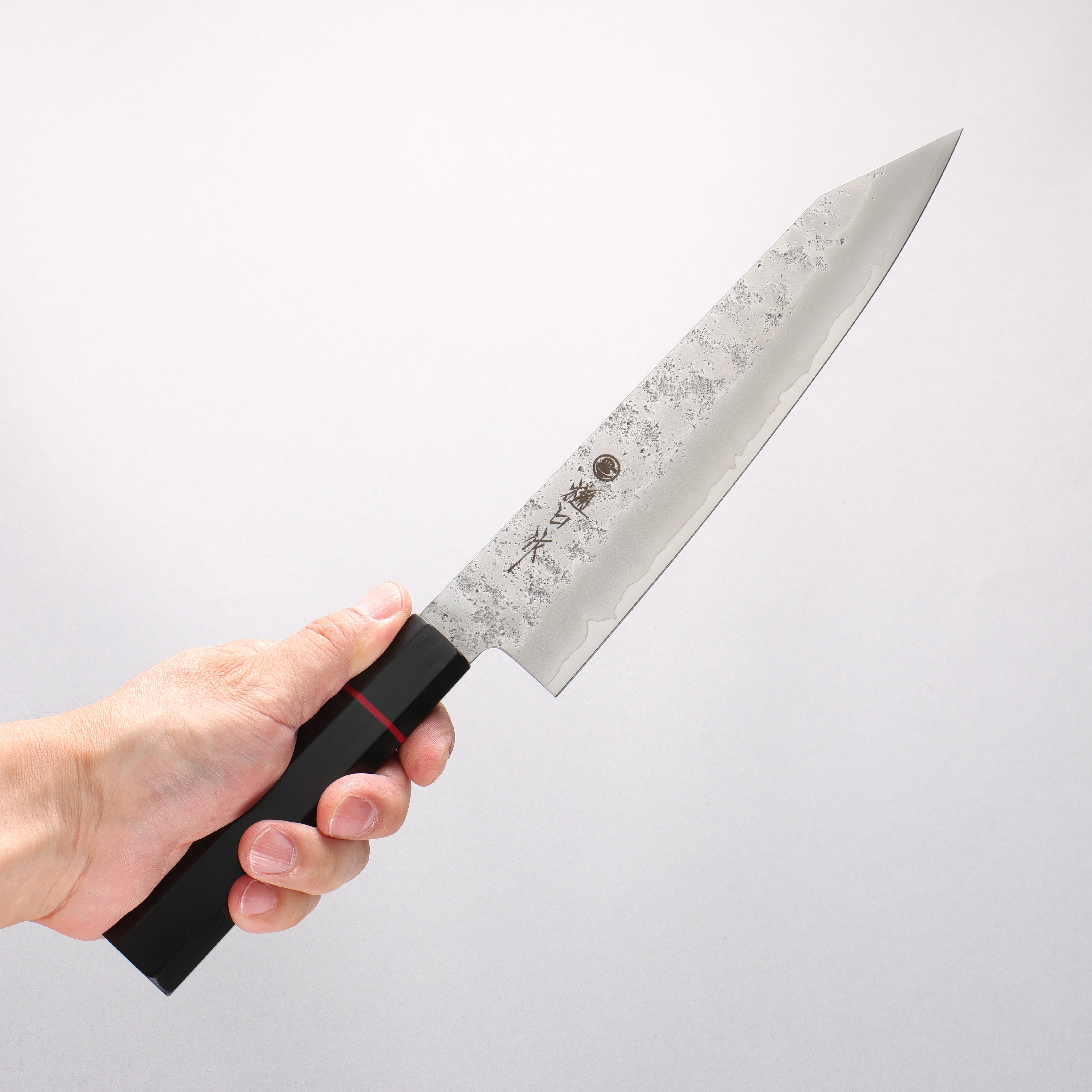 Higuchi Silver Steel No.3 Nashiji Kiritsuke Gyuto 210mm Black Pakka wood Handle - Japanny - Best Japanese Knife