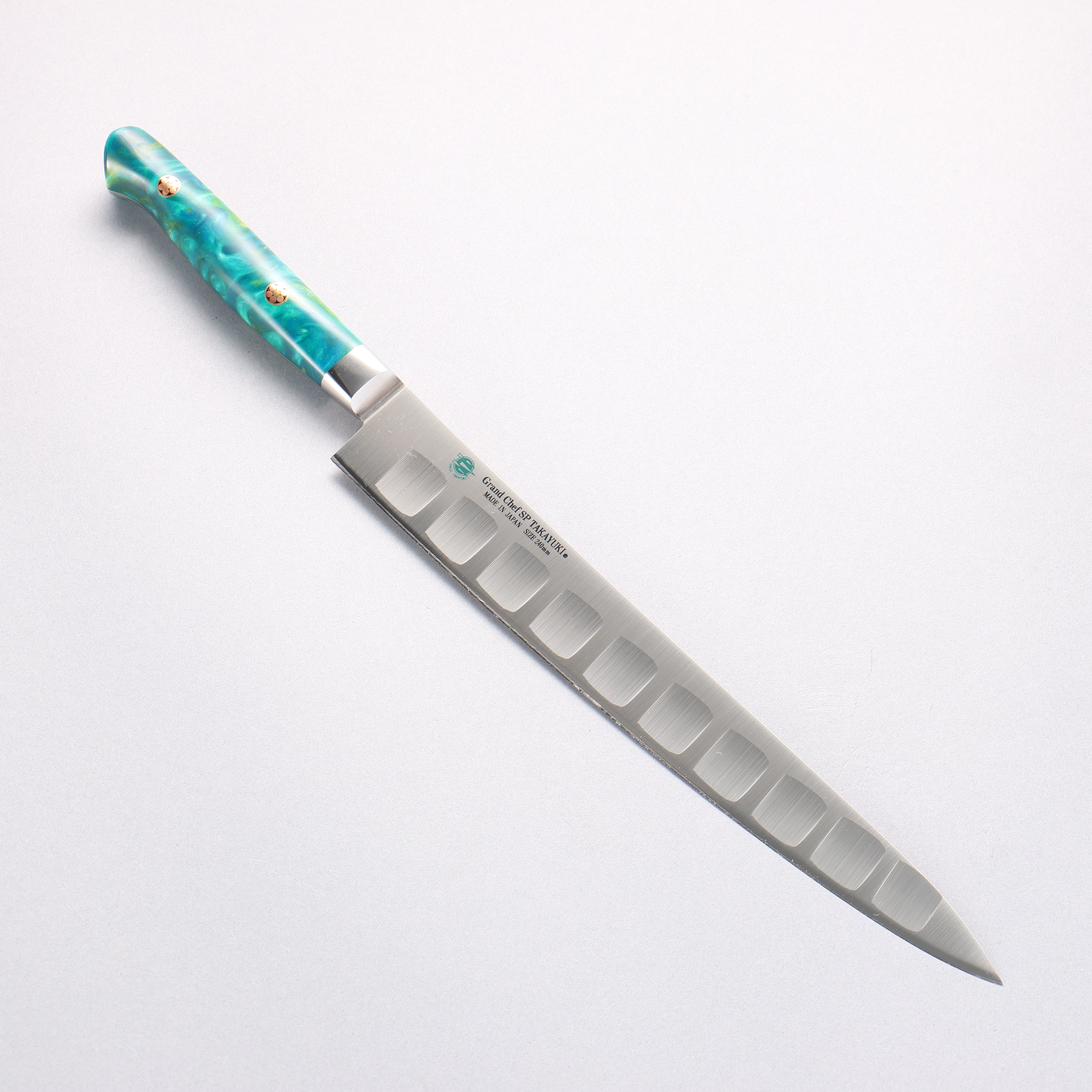 Sakai Takayuki Grand Chef SP Uddeholm Swedish stain-resistant steel Sujihiki Salmon 240mm SP Type III (Jungle) Handle - Japanny - Best Japanese Knife