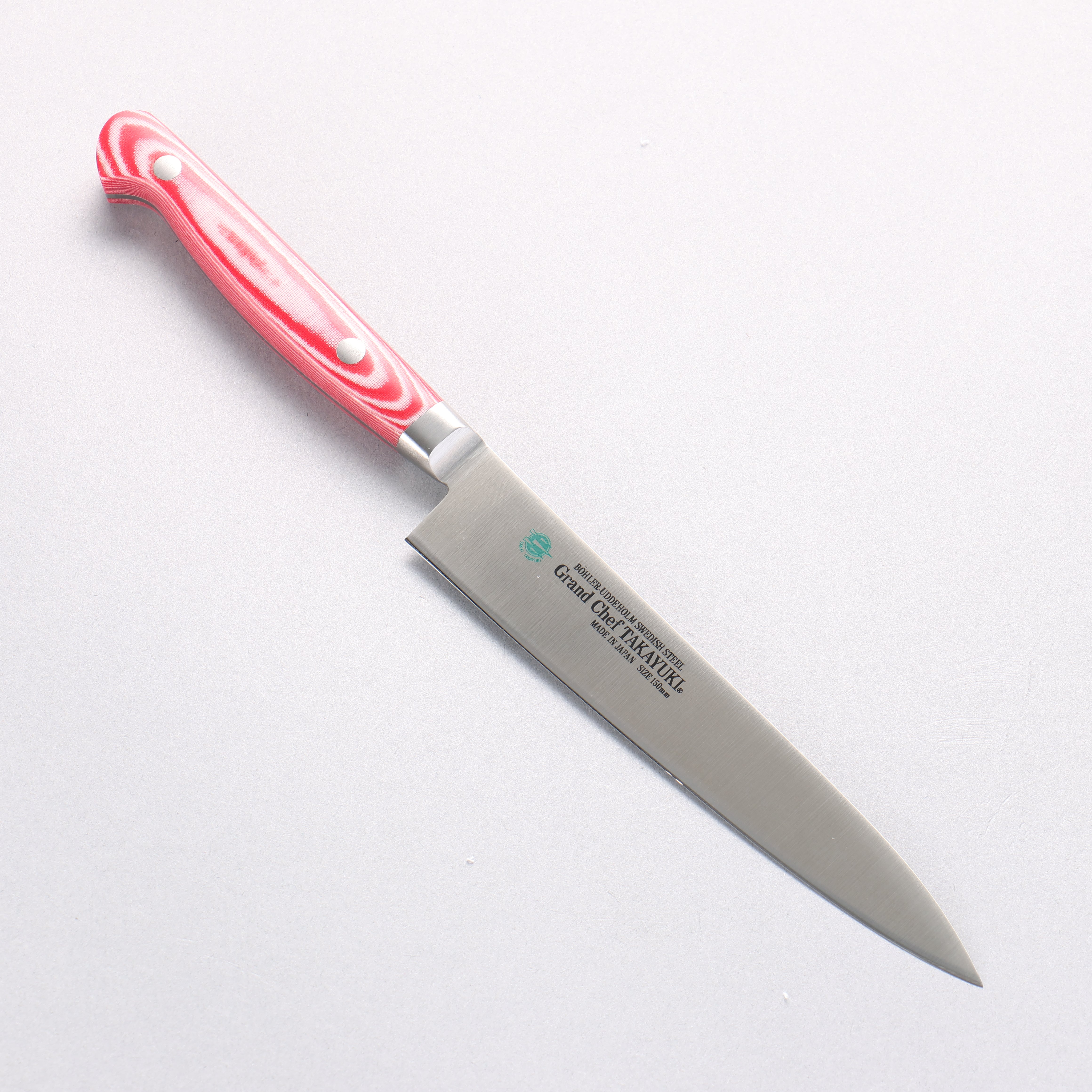 Sakai Takayuki Grand Chef Grand Chef Swedish Steel-stn Petty-Utility 150mm Red Micarta Handle - Japanny - Best Japanese Knife