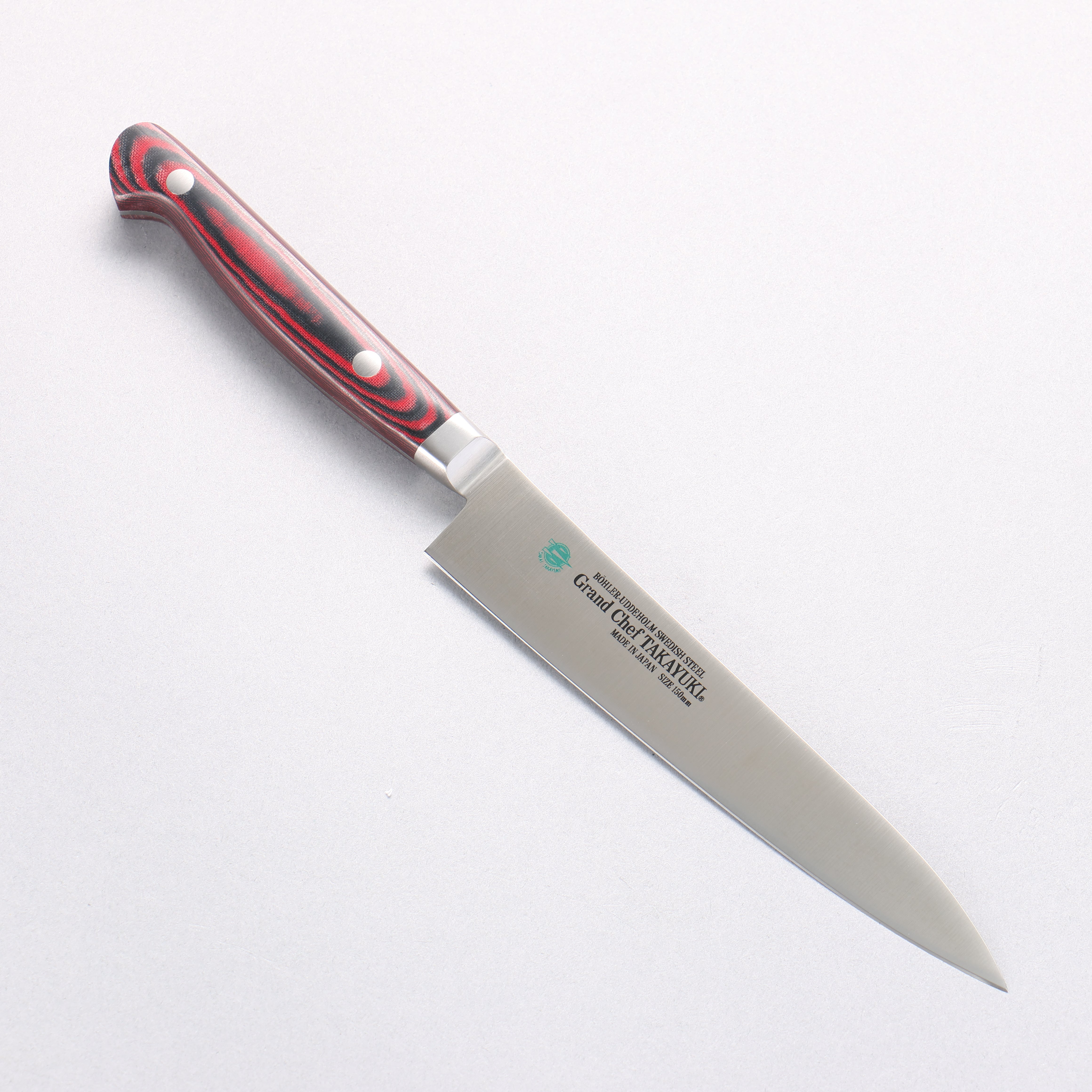 Sakai Takayuki Grand Chef Grand Chef Swedish Steel-stn Petty-Utility 150mm Brown Micarta Handle - Japanny - Best Japanese Knife