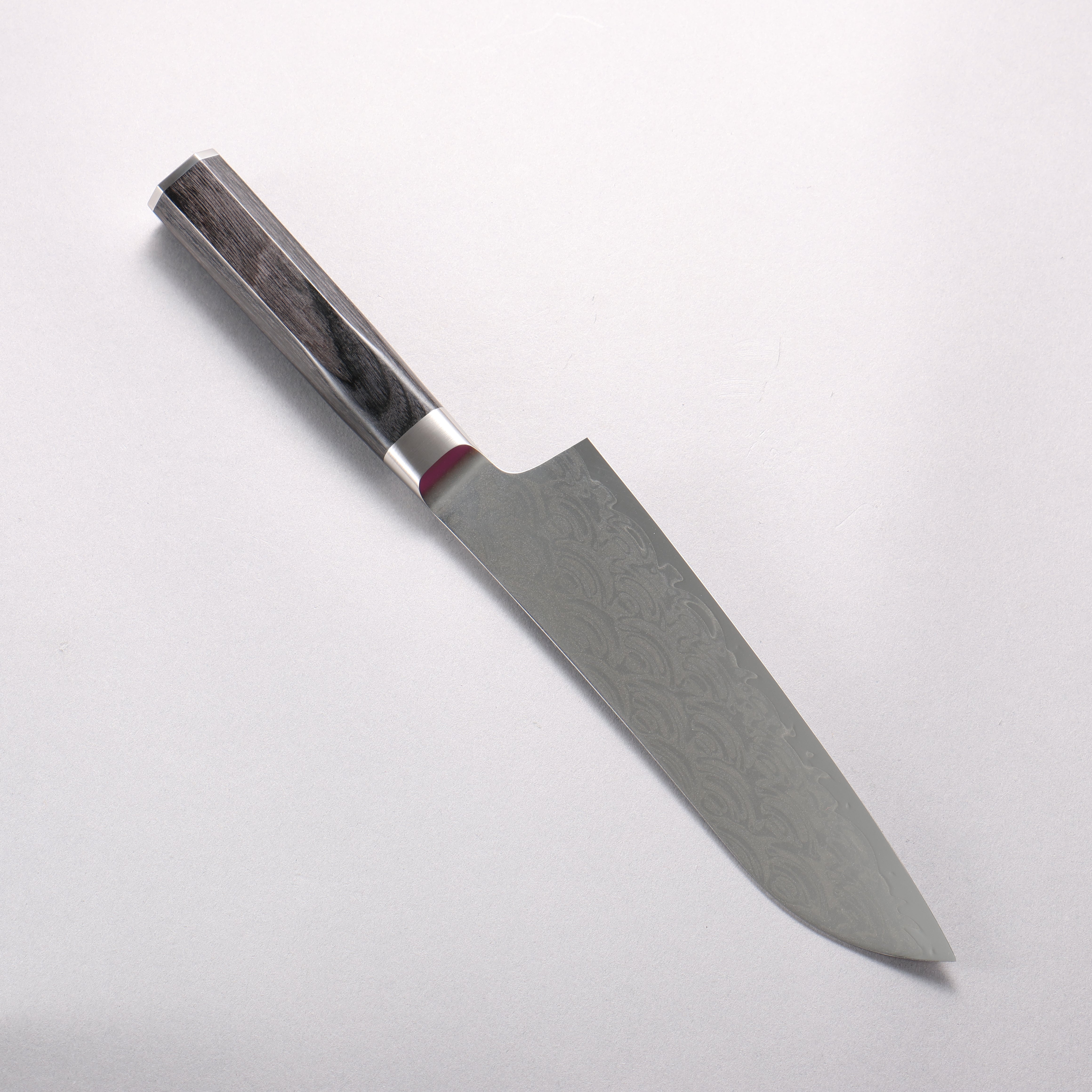 Sakai Takayuki Seigaiha (Blue Ocean Wave) B��hler SP Steel 45 Layer Damascus Migaki Finished Santoku 180mm Black Pakka wood Handle - Japanny - Best Japanese Knife