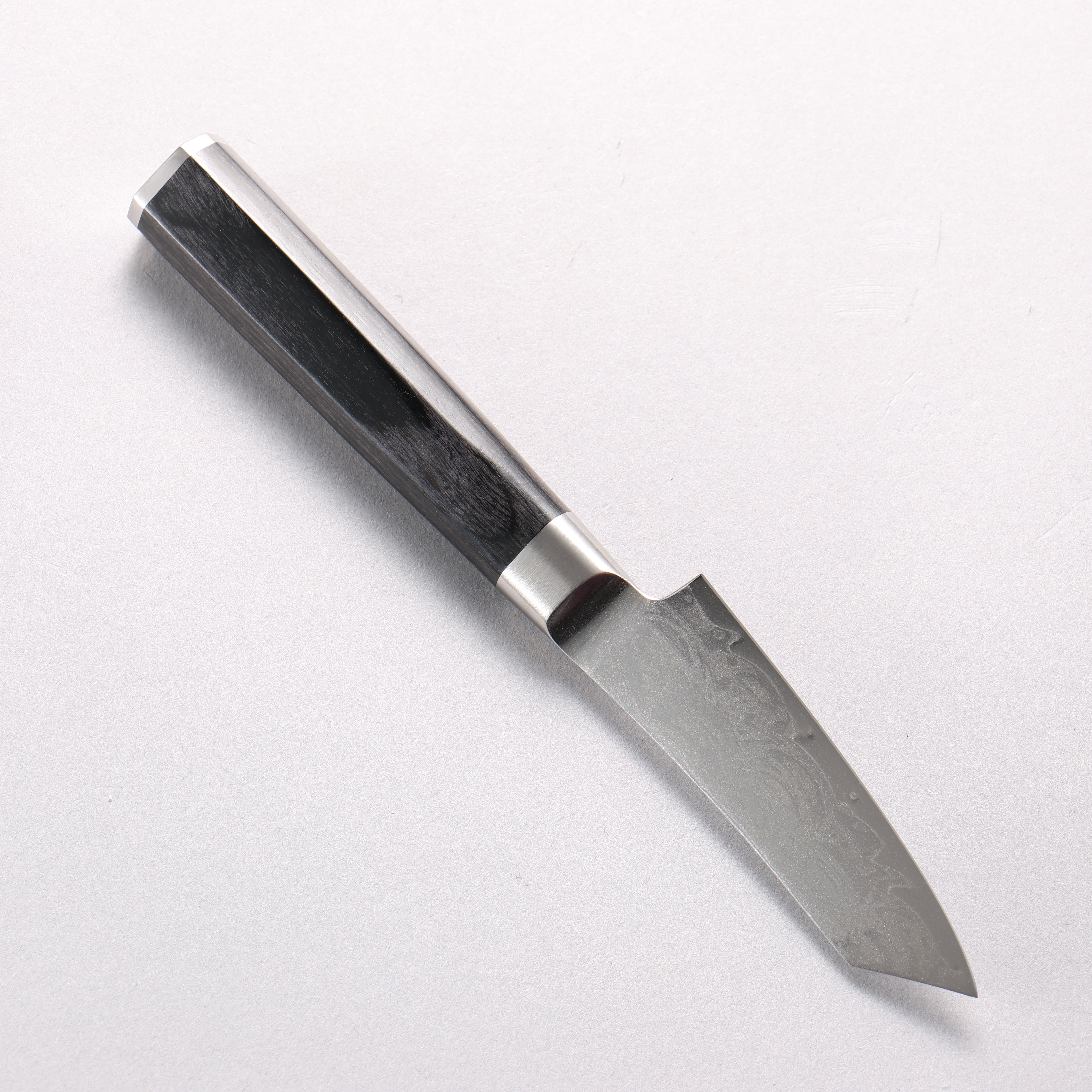 Sakai Takayuki Seigaiha (Blue Ocean Wave) B��hler SP Steel 45 Layer Damascus Migaki Finished Kengata Paring 80mm Black Pakka wood Handle - Japanny - Best Japanese Knife