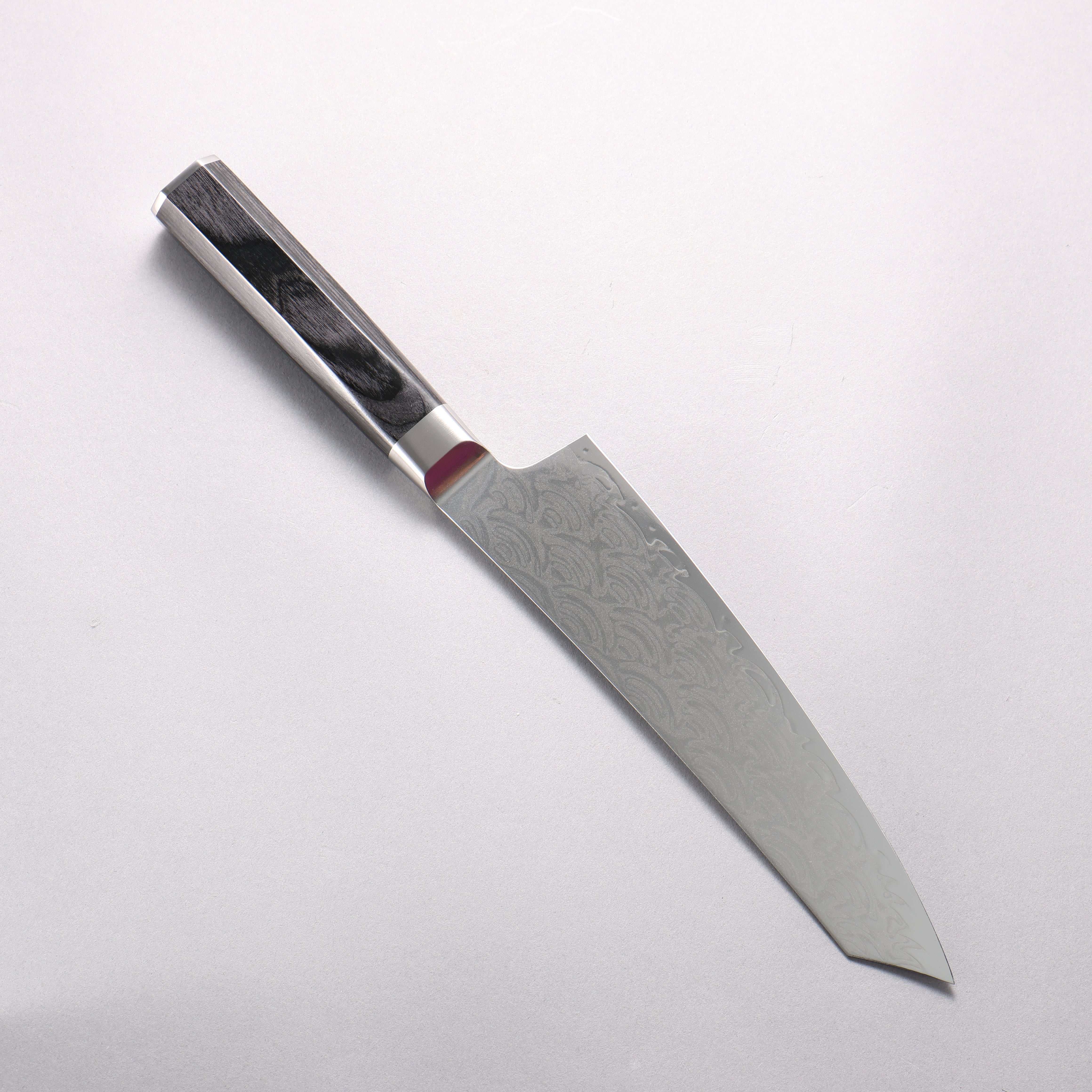 Sakai Takayuki Seigaiha (Blue Ocean Wave) B��hler SP Steel 45 Layer Damascus Migaki Finished Kengata Gyuto 190mm Black Pakka wood Handle - Japanny - Best Japanese Knife