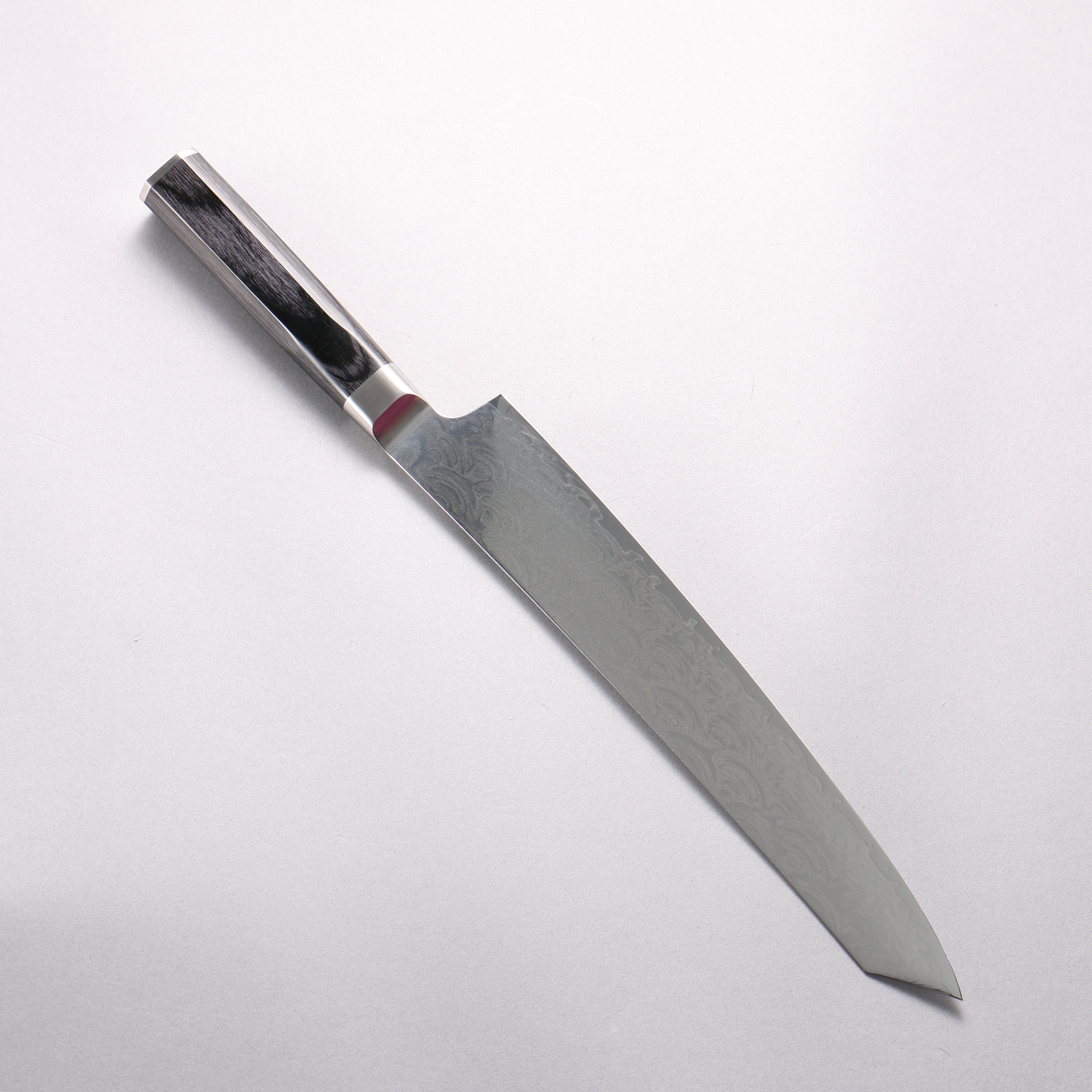 Sakai Takayuki Seigaiha (Blue Ocean Wave) B��hler SP Steel 45 Layer Damascus Migaki Finished Kengata Sujihiki 240mm Black Pakka wood Handle - Japanny - Best Japanese Knife
