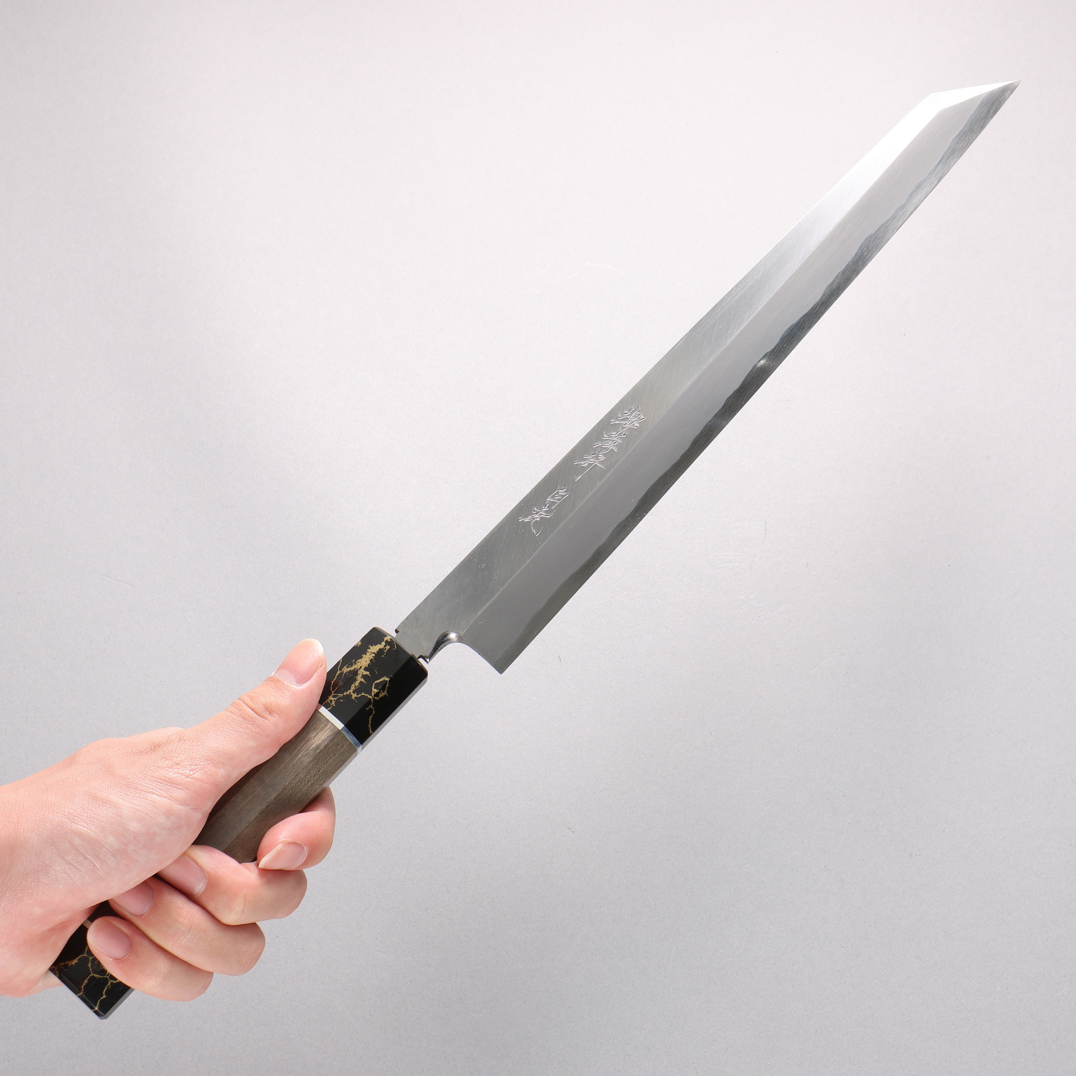 Sakai Takayuki Byakko White Steel No.1 Kiritsuke Yanagiba 300mm Stabilized wood Handle with Sheath - Japanny - Best Japanese Knife