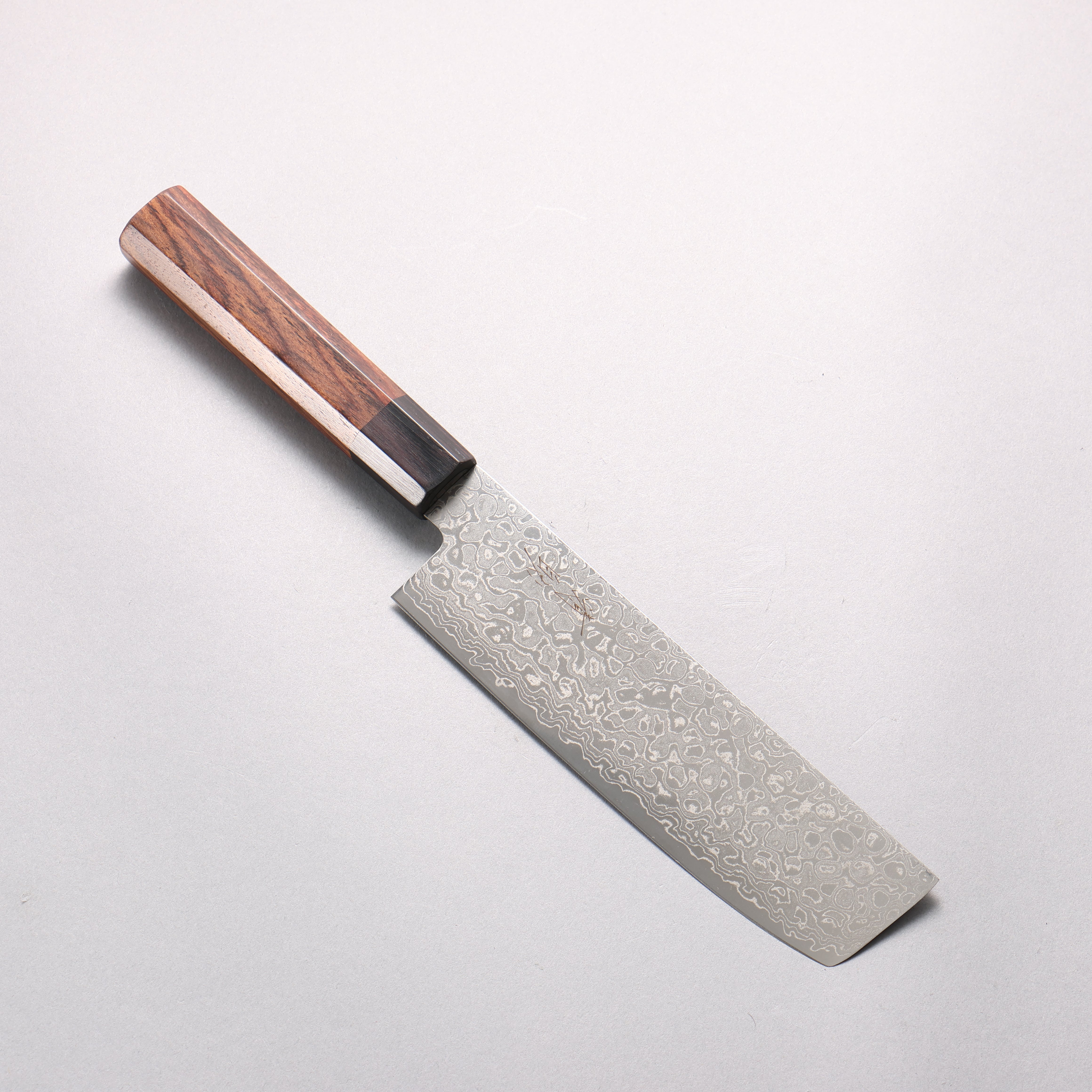 Seisuke AUS10 Damascus Nakiri 165mm Shitan Handle - Japanny - Best Japanese Knife