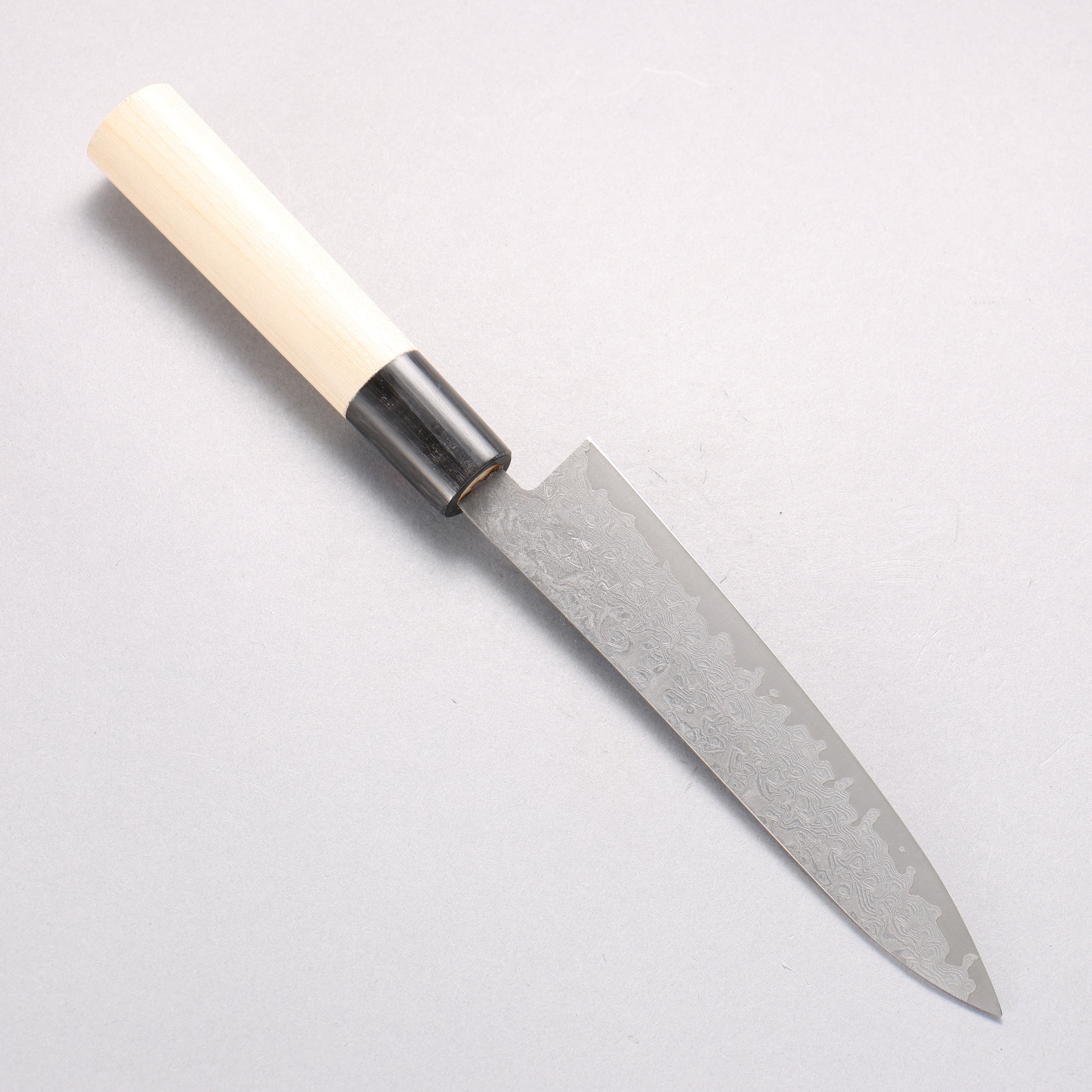 Shigeki Tanaka VG10 17 Layer Damascus Petty-Utility 150mm Magnolia (Ferrule: Water Buffalo Horn) Handle - Japanny - Best Japanese Knife